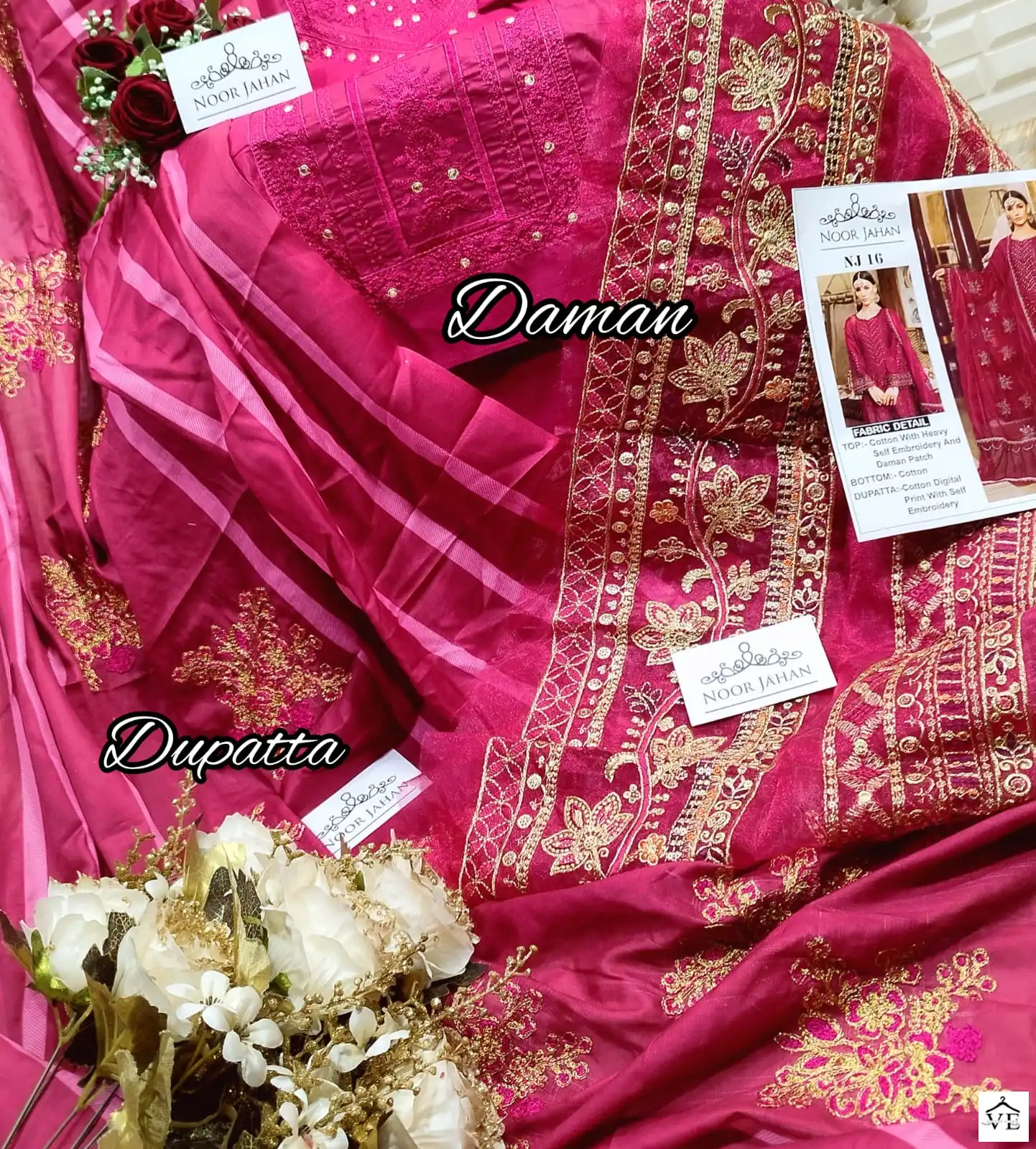 Vardan Ethnic Nj 16 Cotton Wholesale Pakistani Salwar Suit Catalog — Wholesale Salwar Suits, MPA wholesale from Surat — view 4