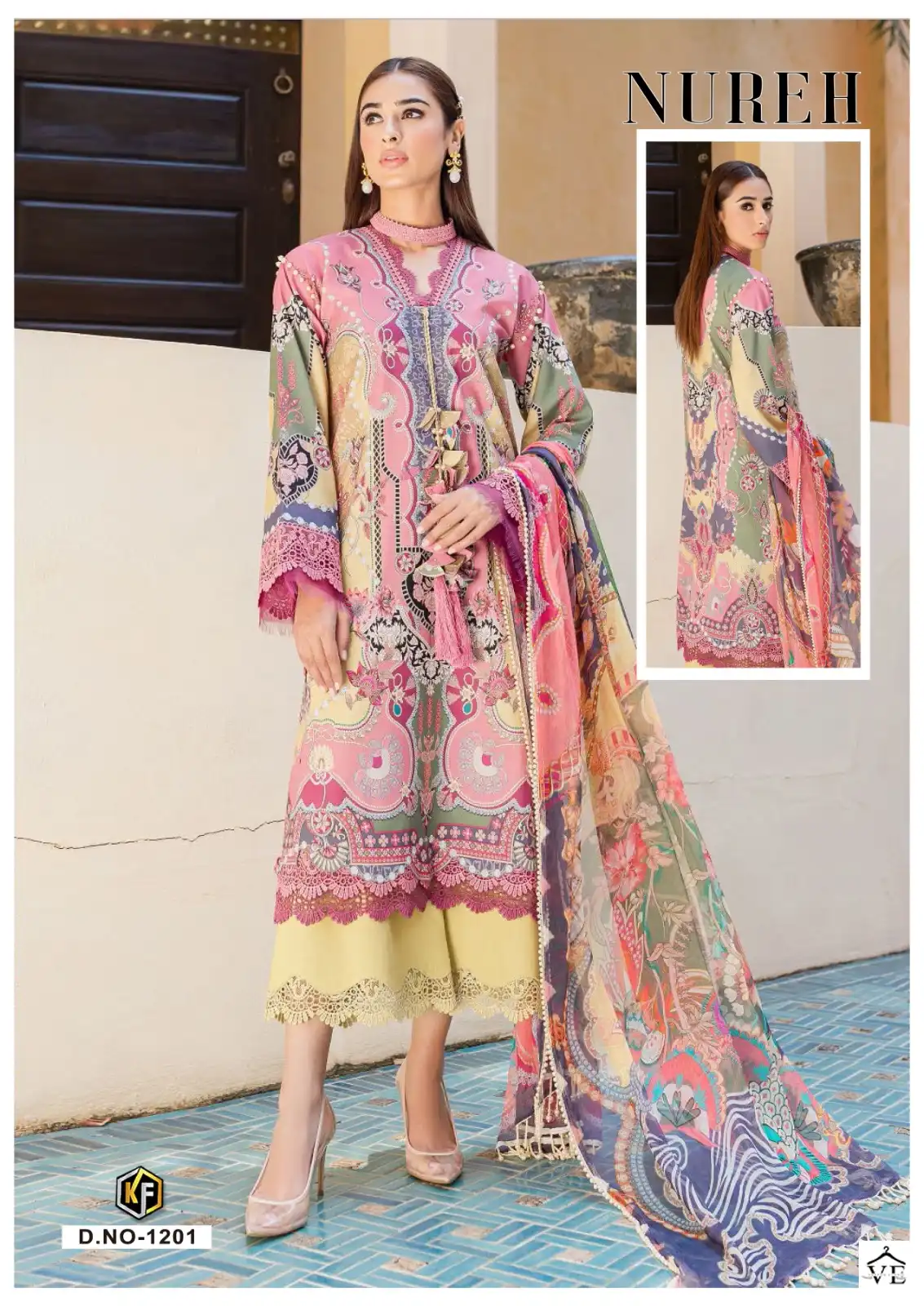 Keval Fab Nureh Vol 12 Cotton Wholesale Pakistani Salwar Suit Catalog — Wholesale Salwar Suits, MPA wholesale from Surat - Gallery Image 3