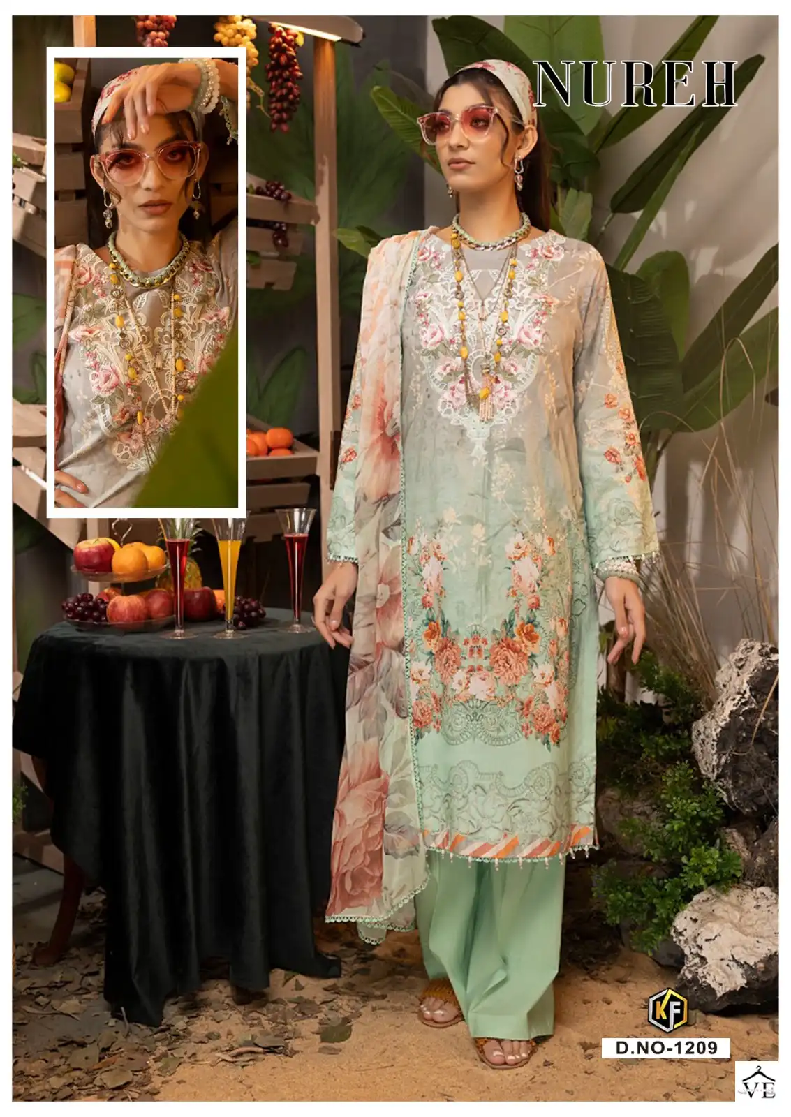 Keval Fab Nureh Vol 12 Cotton Wholesale Pakistani Salwar Suit Catalog — Wholesale Salwar Suits, MPA wholesale from Surat - Gallery Image 8