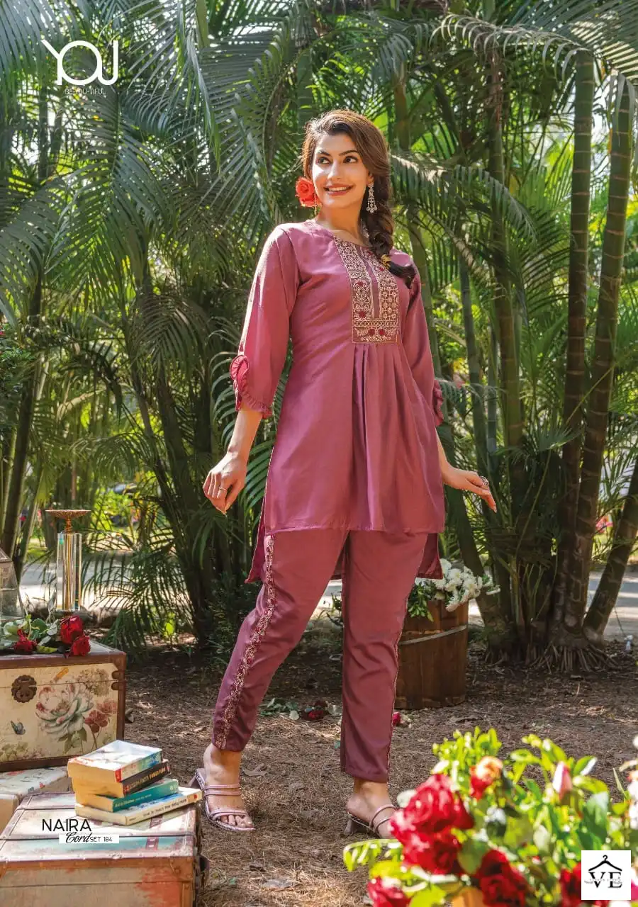 Wanna Naira Heavy Chinon Silk Wholesale Cord Set Catalog — Wholesale Kurtis, MPA wholesale from Surat - Gallery Image 2