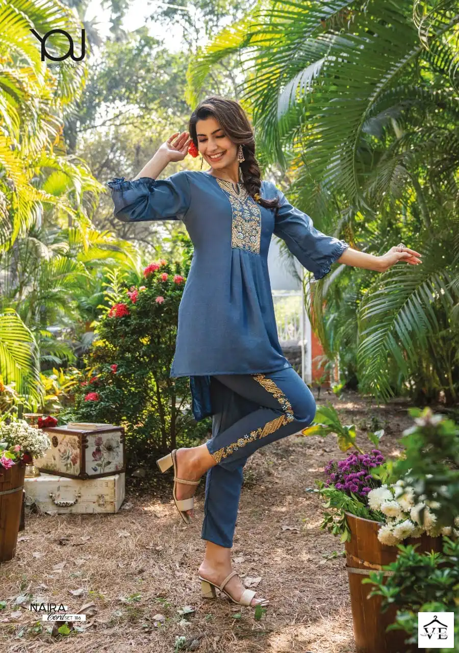 Wanna Naira Heavy Chinon Silk Wholesale Cord Set Catalog — Wholesale Kurtis, MPA wholesale from Surat - Gallery Image 5