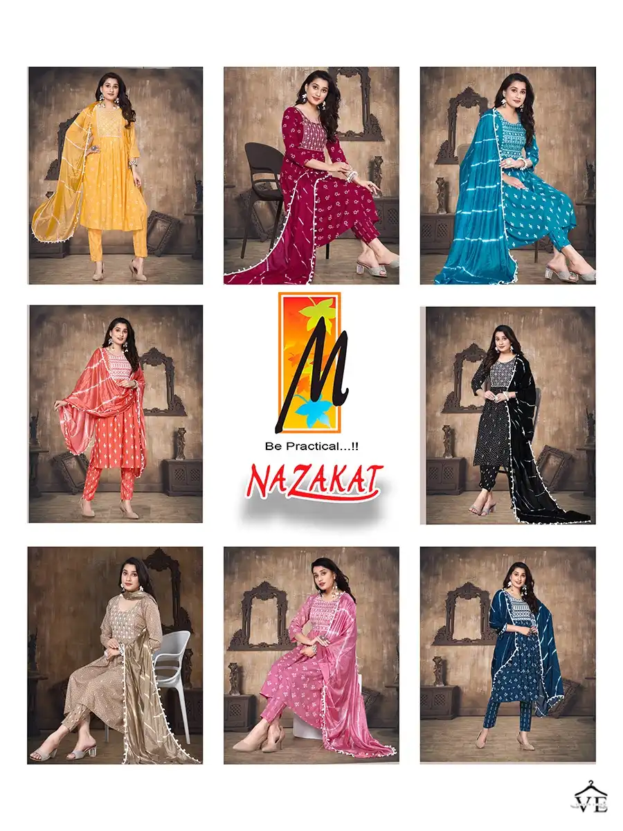 Master Nazakat Heavy Printed Rayon Wholesale Readymade Salwar Suit Catalog — Wholesale Salwar Suits, MPA wholesale from Surat — view 9
