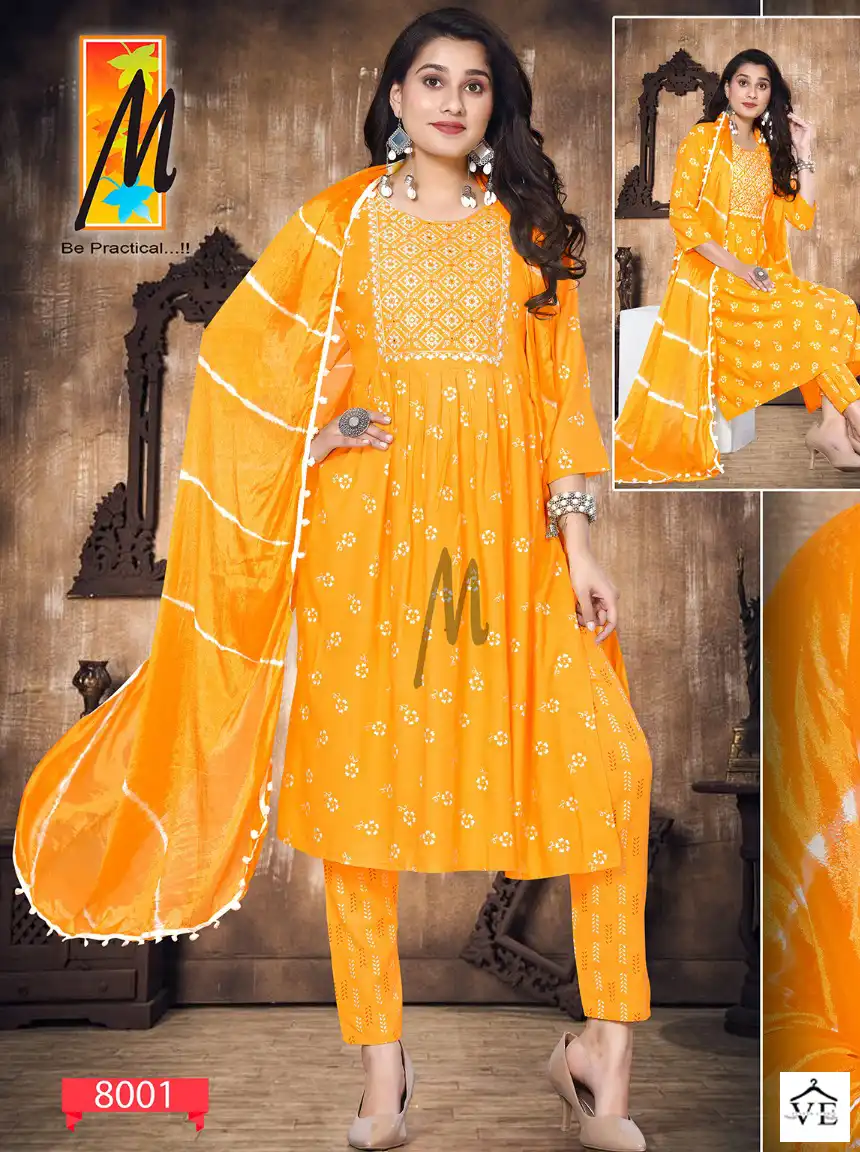Master Nazakat Heavy Printed Rayon Wholesale Readymade Salwar Suit Catalog — Wholesale Salwar Suits, MPA wholesale from Surat — view 1