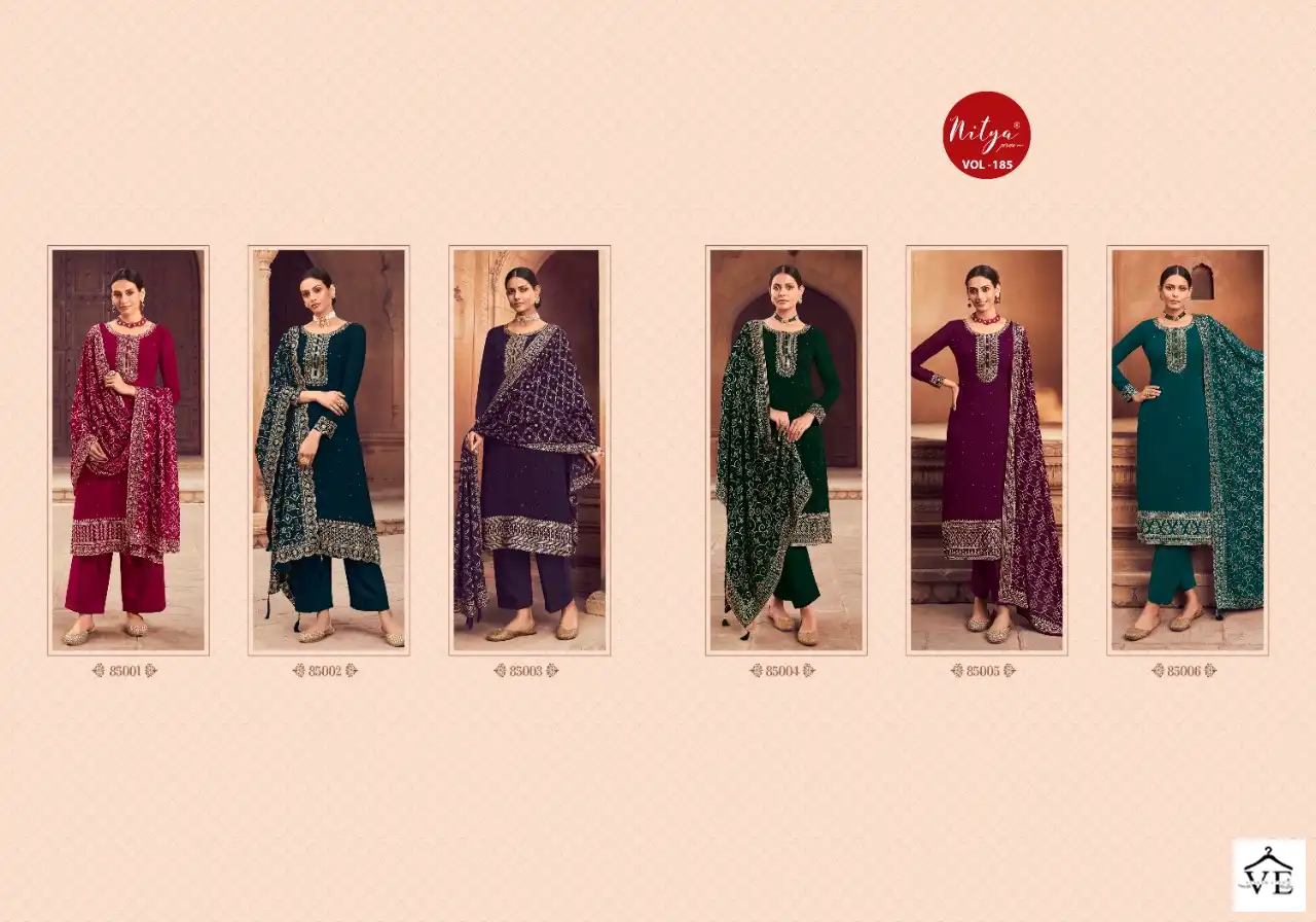 Vardan Ethnic Nitya Volume 185 Georgette Wholesale Designer Salwar Suit Catalog — Wholesale Salwar Suits, MPA wholesale from Surat — view 9
