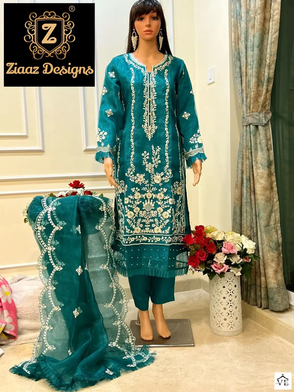 Ziaaz Noor Peacock Vol 2 Organza Wholesale Pakistani Salwar Suit Catalog — Wholesale Salwar Suits, MPA wholesale from Surat — view 1