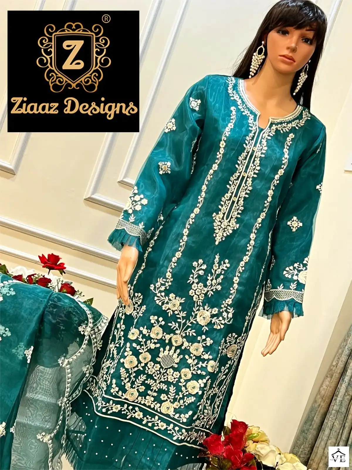 Ziaaz Noor Peacock Vol 2 Organza Wholesale Pakistani Salwar Suit Catalog — Wholesale Salwar Suits, MPA wholesale from Surat - Gallery Image 2