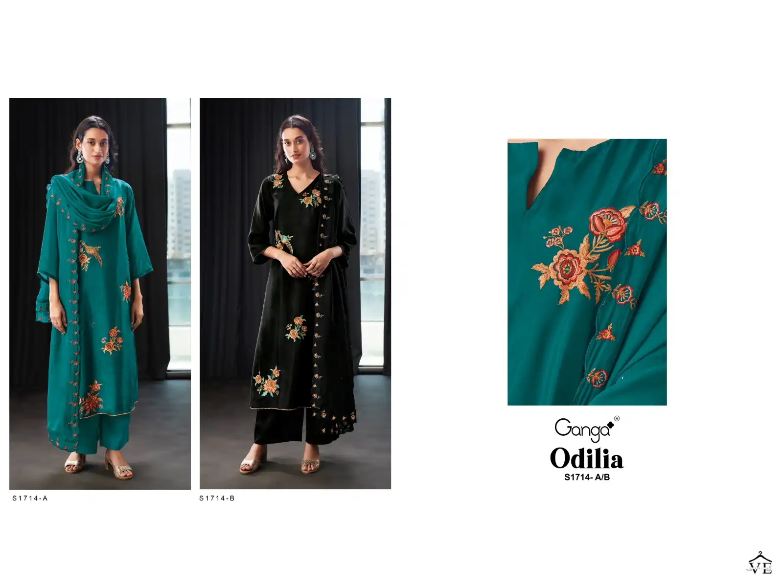 Ganga Odilia 1714 Premium Bemberg Silk Wholesale Designer Salwar Suit Catalog — Wholesale Salwar Suits, Ganga wholesale from Surat — view 6