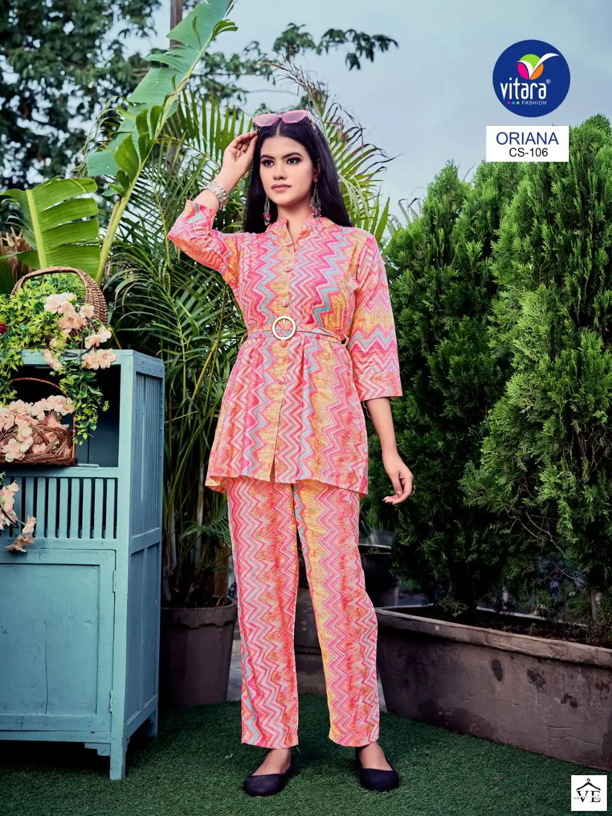Vitara Oriana Viscos Modal Chaderi Wholesale Co-Ord Set Catalog — Wholesale Kurtis, MPA wholesale from Surat — view 2