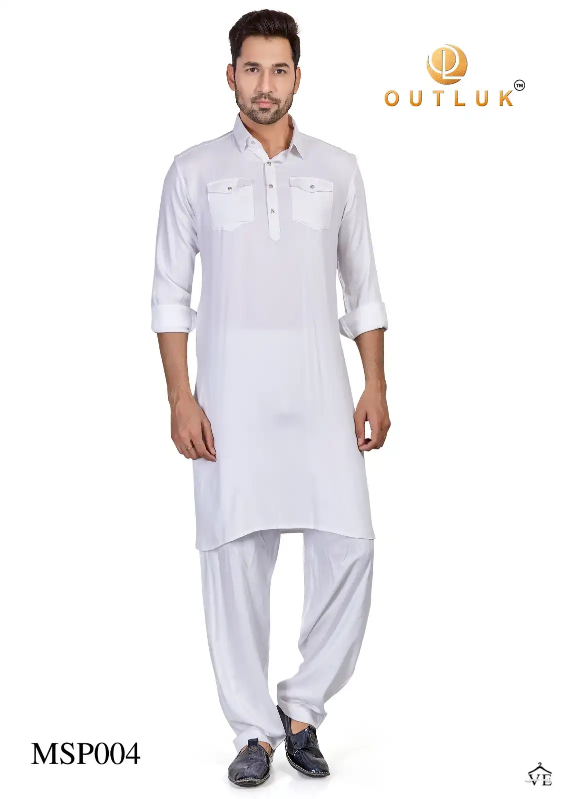 Outluk Pathani 1 Cotton Wholesale Kurta With Pajama Catalog — Singles, MPA wholesale from Surat — view 2