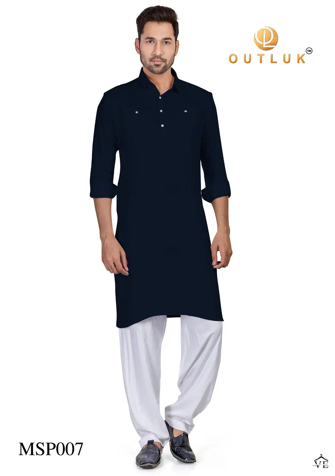Outluk Pathani 1 Cotton Wholesale Kurta With Pajama Catalog — Singles, MPA wholesale from Surat — view 6