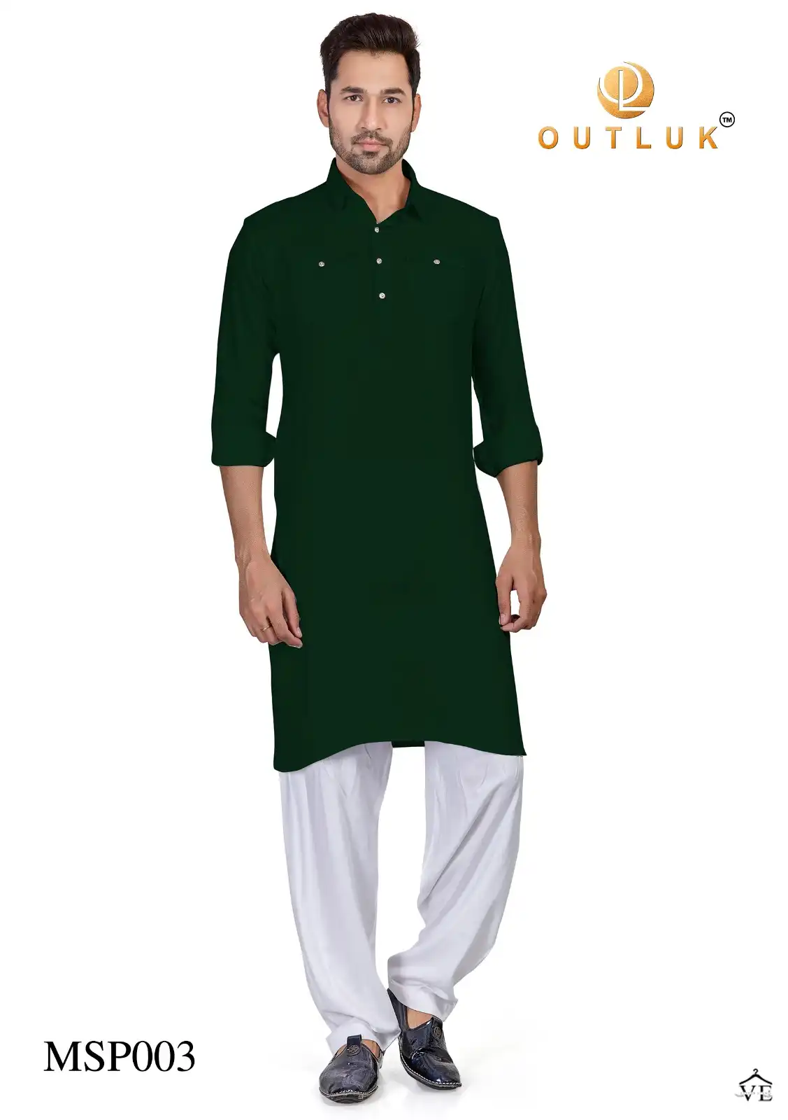 Outluk Pathani 1 Cotton Wholesale Kurta With Pajama Catalog — Singles, MPA wholesale from Surat — view 7