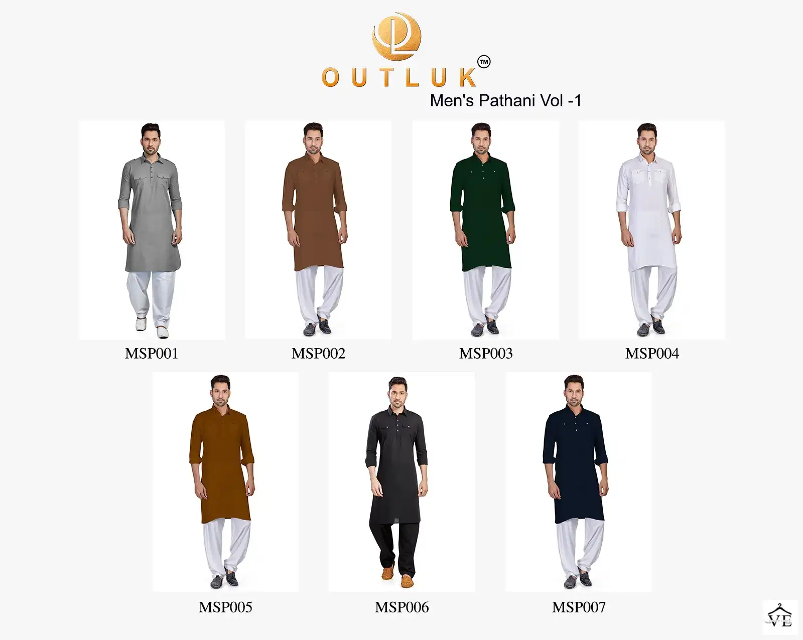 Outluk Pathani 1 Cotton Wholesale Kurta With Pajama Catalog — Singles, MPA wholesale from Surat — view 16