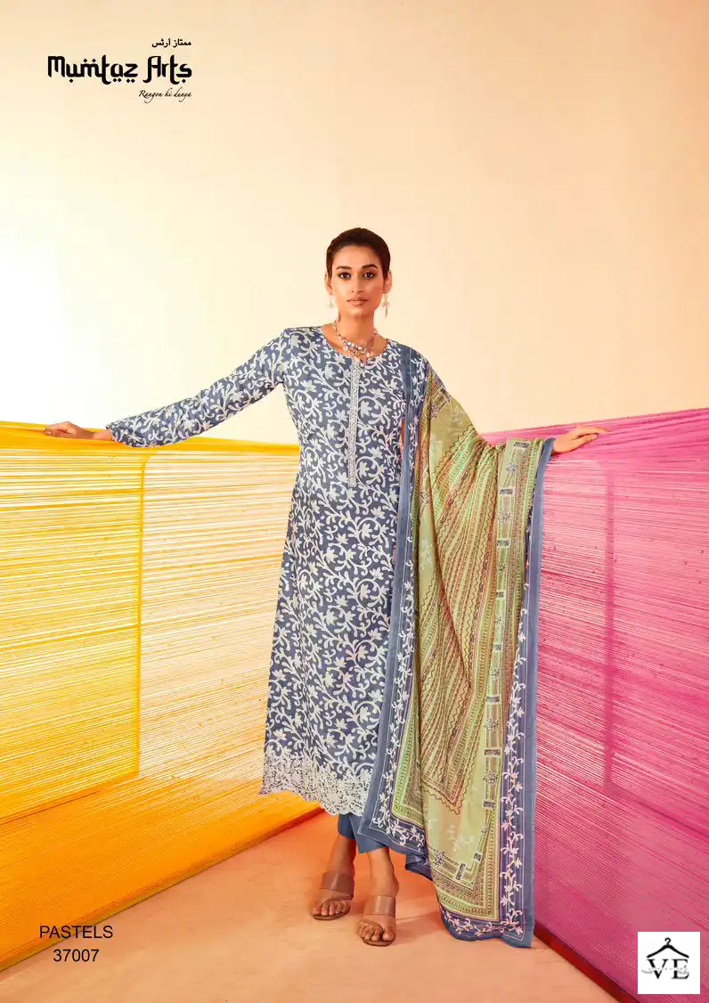 Mumtaz Arts Pastels Lawn Cotton Wholesale Fancy Salwar Suit Catalog — Wholesale Salwar Suits, MPA wholesale from Surat - Gallery Image 3