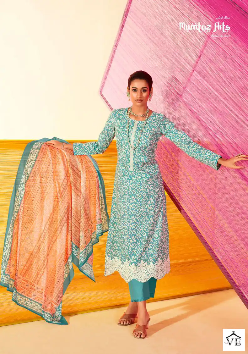 Mumtaz Arts Pastels Lawn Cotton Wholesale Fancy Salwar Suit Catalog — Wholesale Salwar Suits, MPA wholesale from Surat - Gallery Image 6