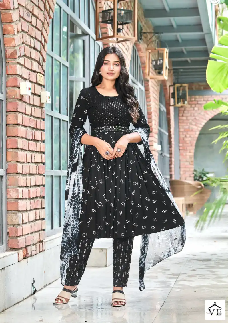 Master Paheli Nyra Cut Heavy Printed Rayon Wholesale Readymade Salwar Suit Catalog — Wholesale Salwar Suits, MPA wholesale from Surat - Gallery Image 2