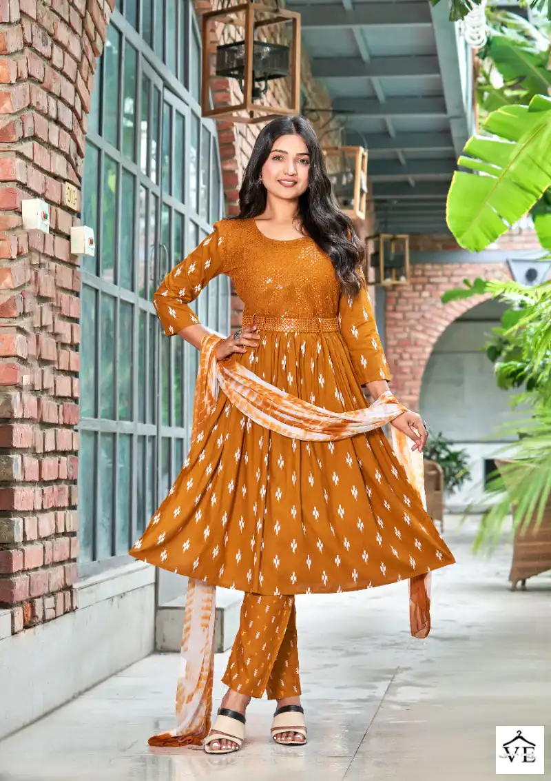 Master Paheli Nyra Cut Heavy Printed Rayon Wholesale Readymade Salwar Suit Catalog — Wholesale Salwar Suits, MPA wholesale from Surat - Gallery Image 5