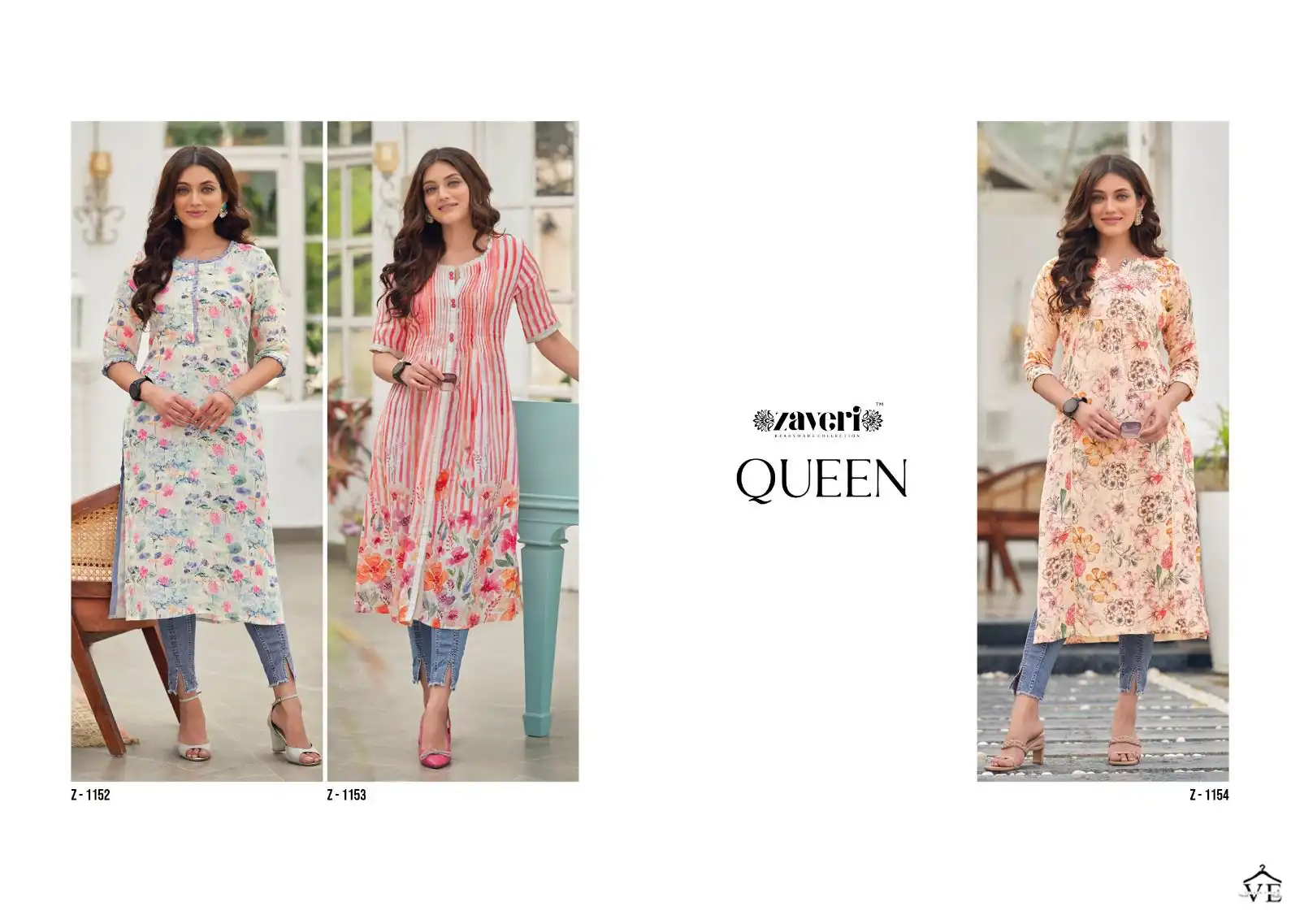 Zaveri Queen Heavy Lilen Wholesale Long Kurtis Catalog — Wholesale Kurtis, MPA wholesale from Surat — view 4