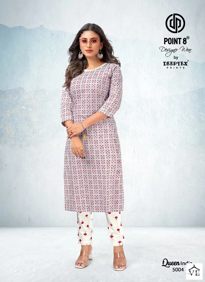 Deeptex Queen India Vol 5 Cotton Wholesale Kurti With Pant Catalog — Wholesale Kurtis, Deeptex wholesale from Surat — view 2