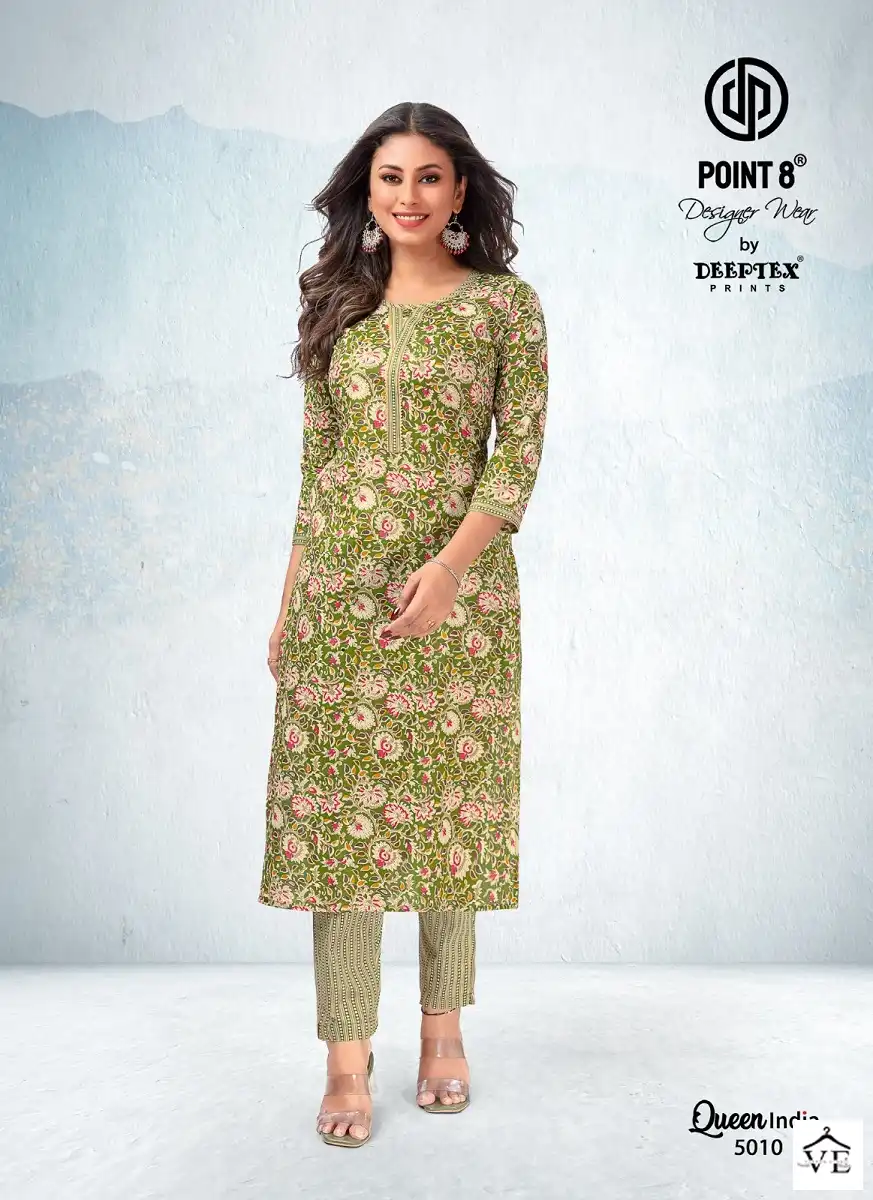 Deeptex Queen India Vol 5 Cotton Wholesale Kurti With Pant Catalog — Wholesale Kurtis, Deeptex wholesale from Surat — view 3