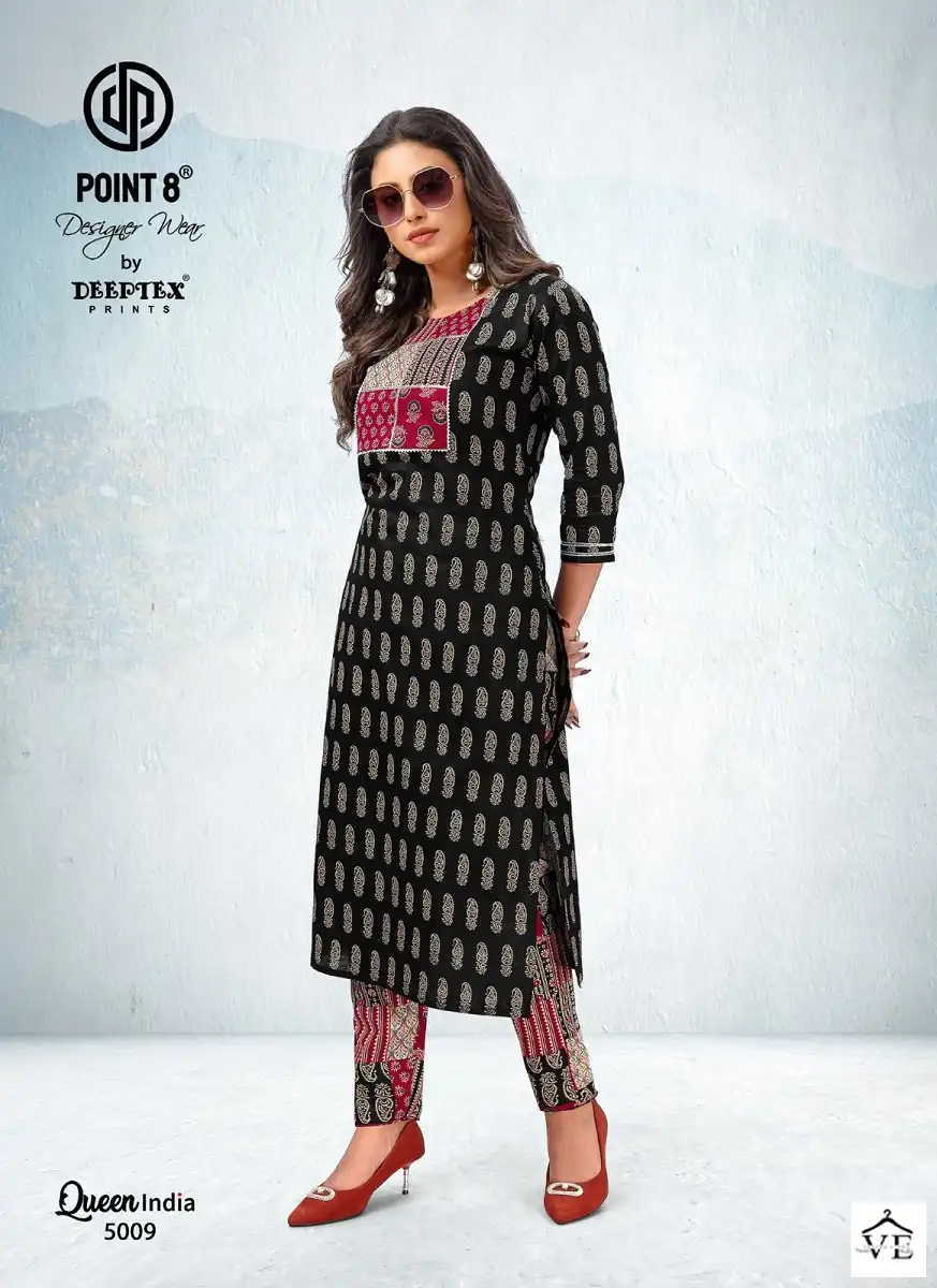 Deeptex Queen India Vol 5 Cotton Wholesale Kurti With Pant Catalog — Wholesale Kurtis, Deeptex wholesale from Surat — view 4
