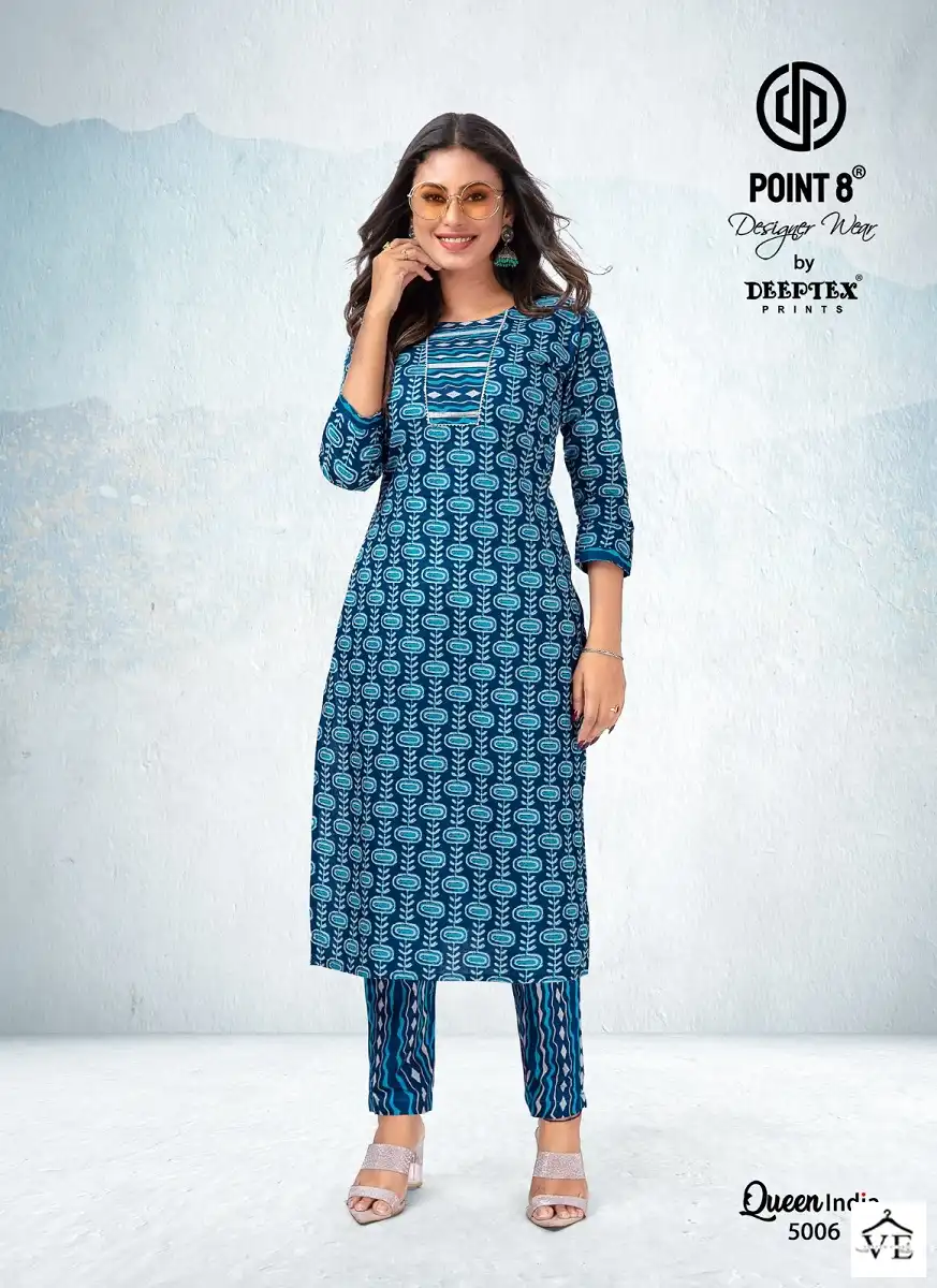 Deeptex Queen India Vol 5 Cotton Wholesale Kurti With Pant Catalog — Wholesale Kurtis, Deeptex wholesale from Surat — view 6