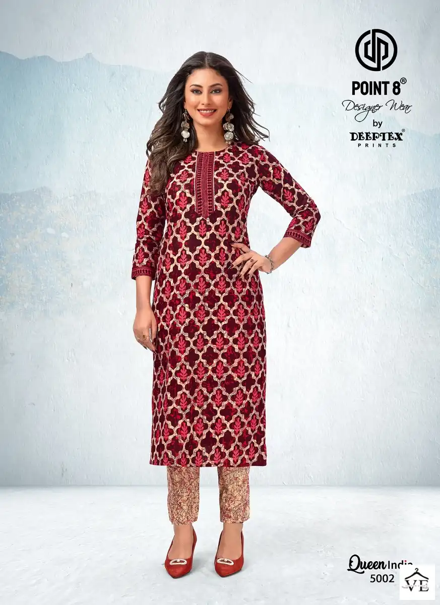 Deeptex Queen India Vol 5 Cotton Wholesale Kurti With Pant Catalog — Wholesale Kurtis, Deeptex wholesale from Surat — view 8