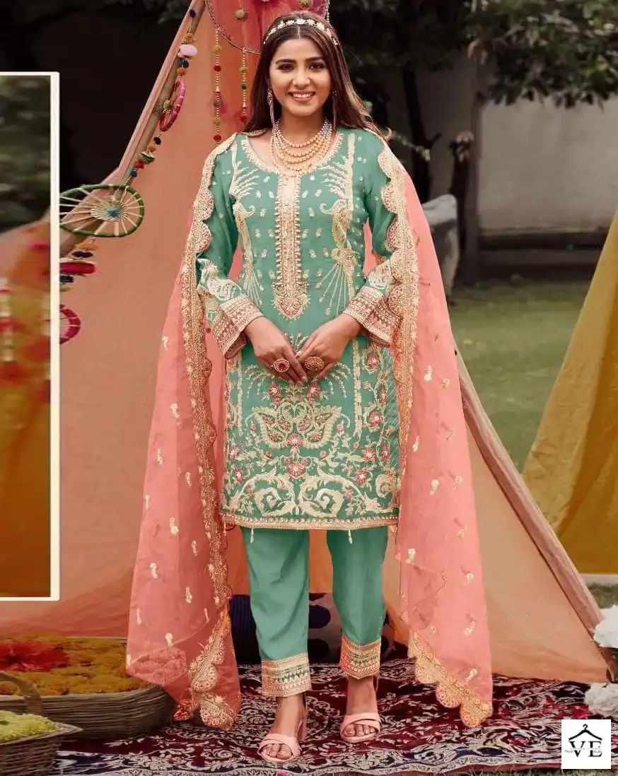 Shree Fab R 1029 Orgajna Wholesale Pakistani Readymade Salwar Suit Catalog — Wholesale Salwar Suits, MPA wholesale from Surat — view 1