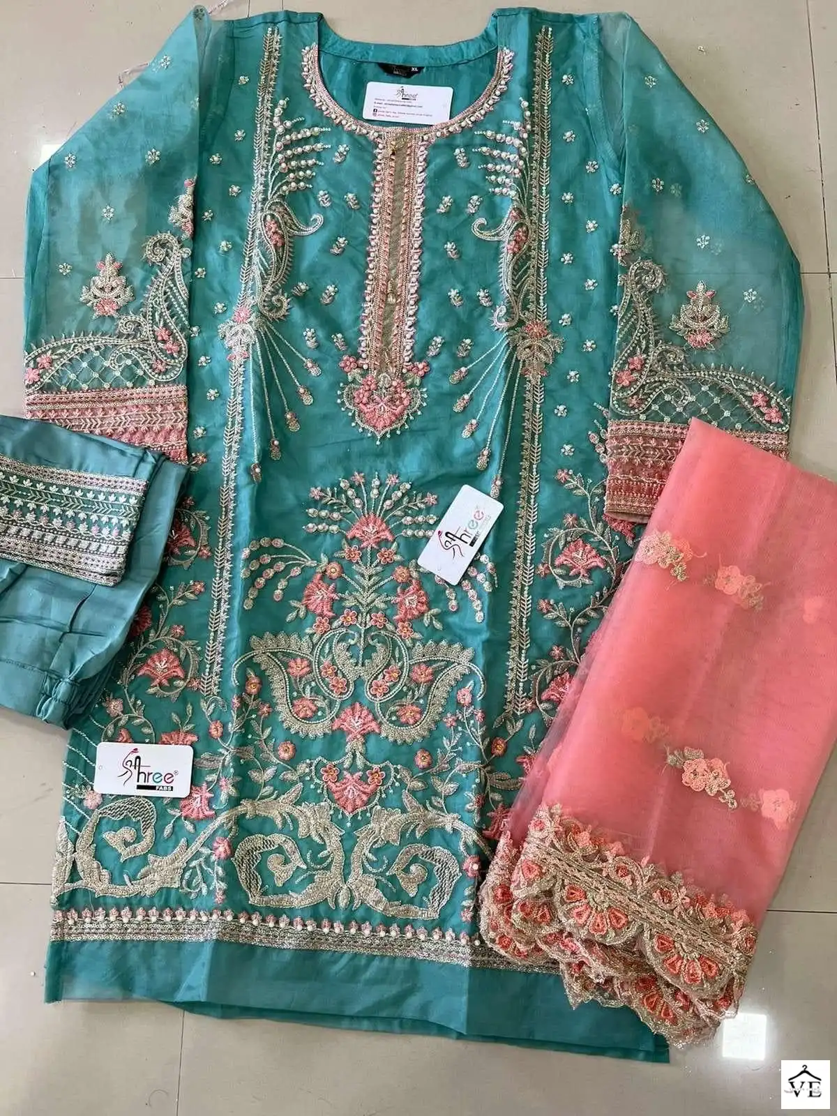 Shree Fab R 1029 Orgajna Wholesale Pakistani Readymade Salwar Suit Catalog — Wholesale Salwar Suits, MPA wholesale from Surat - Gallery Image 3