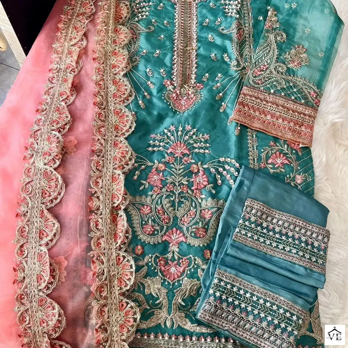 Shree Fab R 1029 Orgajna Wholesale Pakistani Readymade Salwar Suit Catalog — Wholesale Salwar Suits, MPA wholesale from Surat - Gallery Image 4