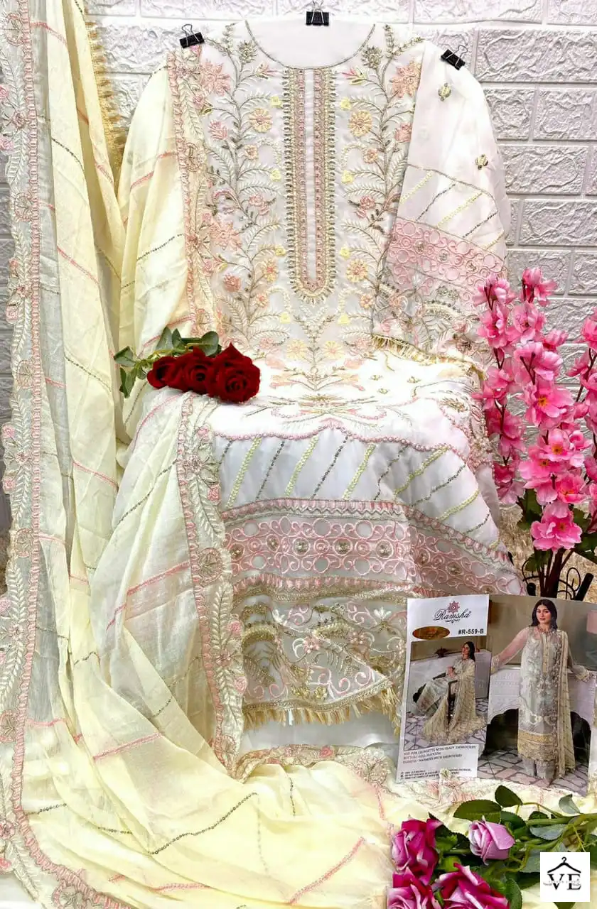 Ramsha R 559 Georgette Wholesale Pakistani Salwar Suit Catalog — Wholesale Salwar Suits, MPA wholesale from Surat - Gallery Image 4