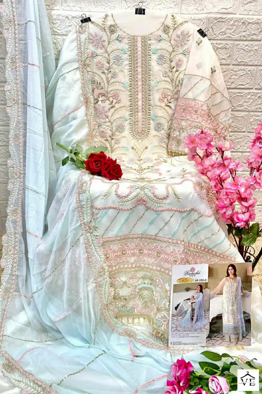 Ramsha R 559 Georgette Wholesale Pakistani Salwar Suit Catalog — Wholesale Salwar Suits, MPA wholesale from Surat - Gallery Image 7
