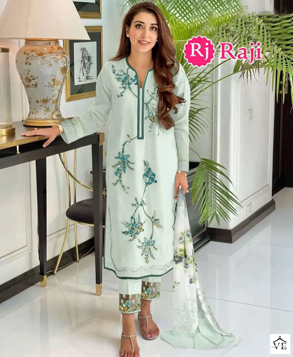 Afasana DN RJ 303 Pure Georgette Wholesale Pakistani Readymade Salwar Suit Catalog — Wholesale Salwar Suits, MPA wholesale from Surat — view 1