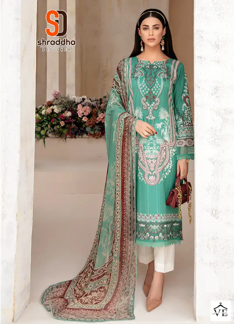 Sharaddha Ramsha Vol 1 Lawn Wholesale Pakistani Salwar Suit Catalog — Wholesale Salwar Suits, MPA wholesale from Surat - Gallery Image 2