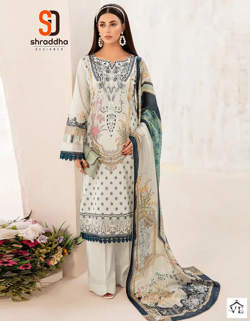 Sharaddha Ramsha Vol 1 Lawn Wholesale Pakistani Salwar Suit Catalog — Wholesale Salwar Suits, MPA wholesale from Surat — view 1