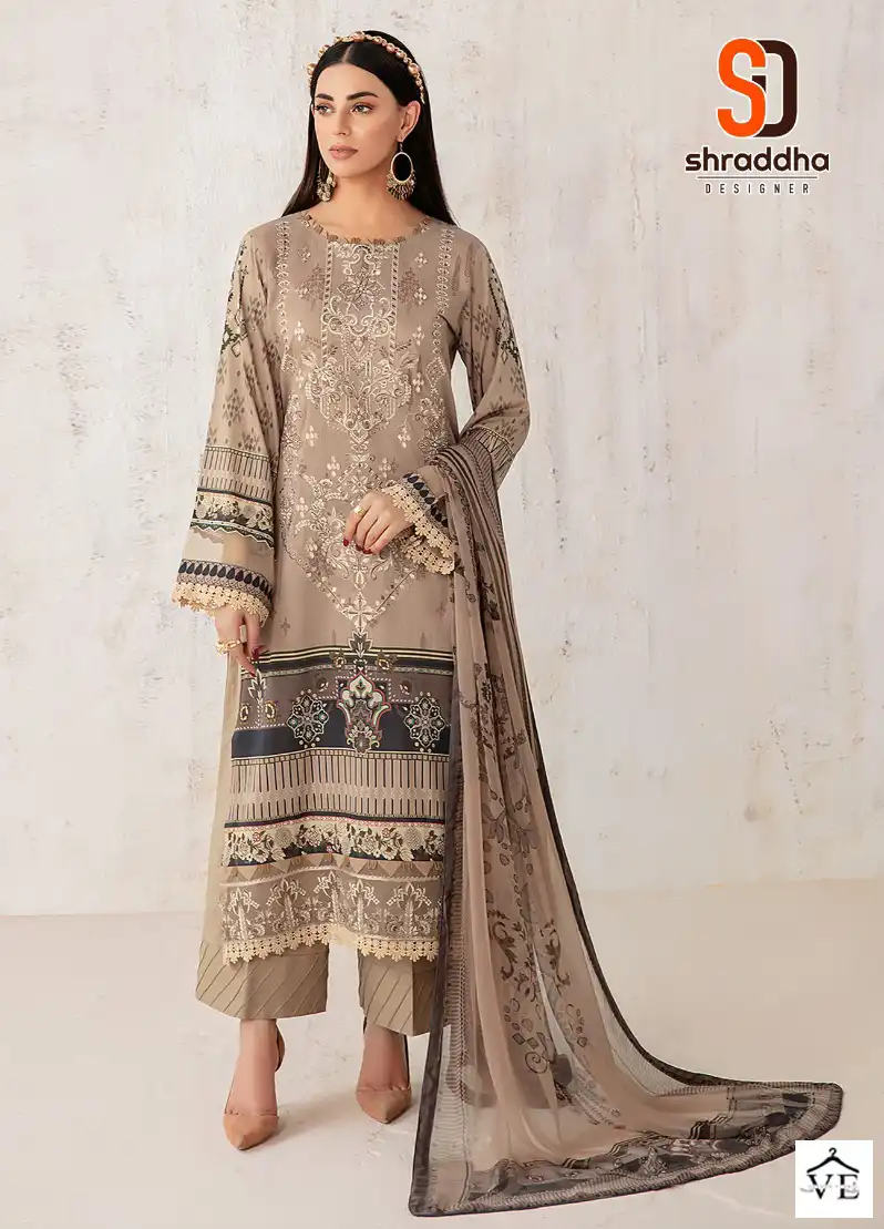 Sharaddha Ramsha Vol 1 Lawn Wholesale Pakistani Salwar Suit Catalog — Wholesale Salwar Suits, MPA wholesale from Surat - Gallery Image 3