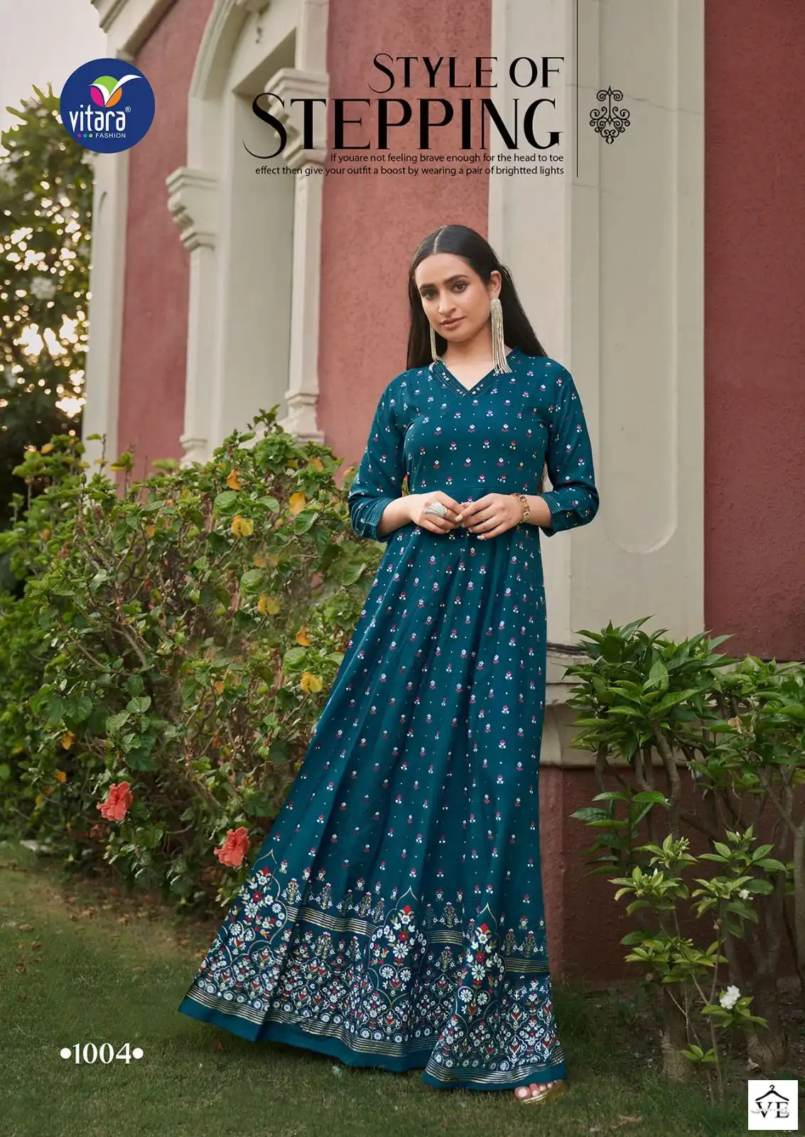 Vitara Fashion Rangmanch Heavy Rayon Wholesale Long Gown Catalog — Wholesale Kurtis, MPA wholesale from Surat - Gallery Image 4
