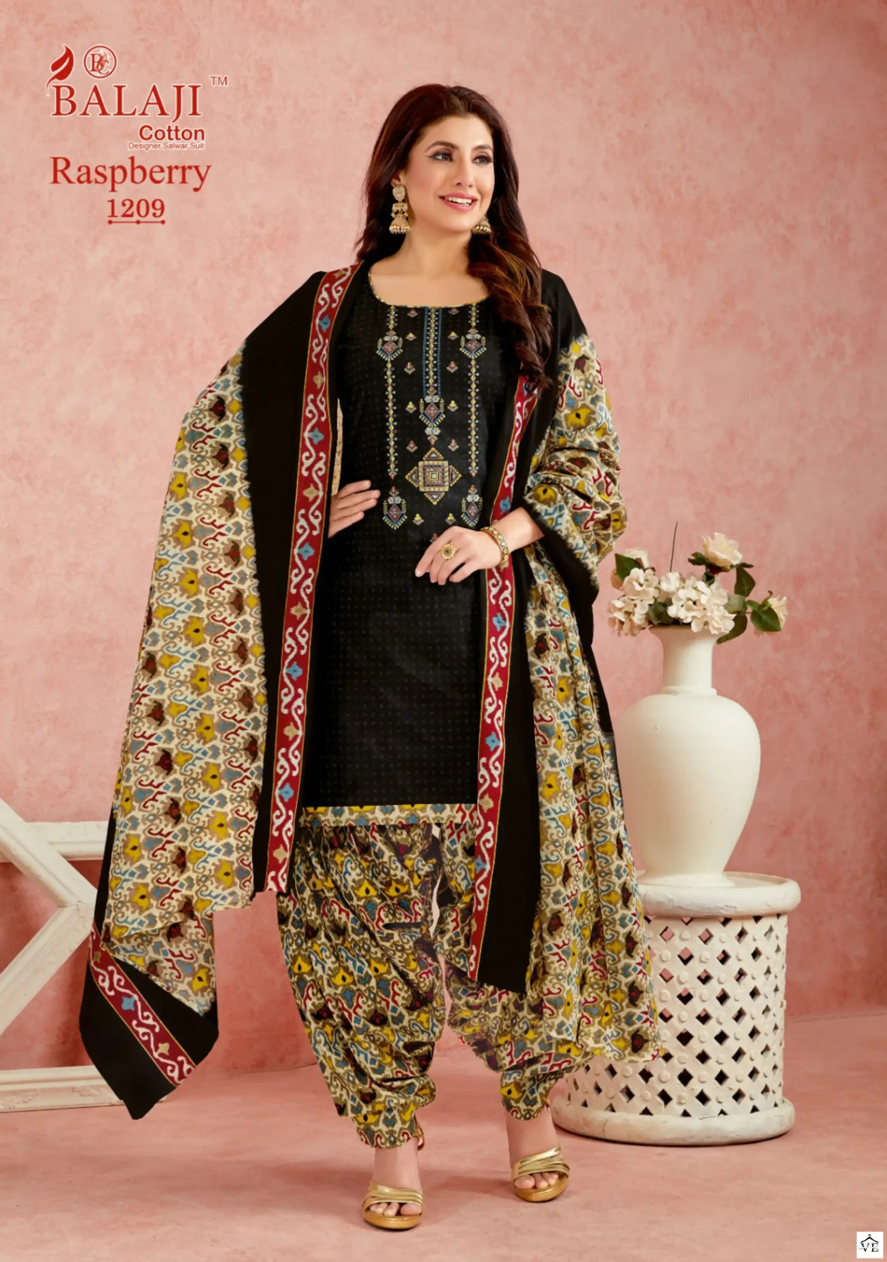 Balaji Raspberry Vol 12 Cotton Wholesale Salwar Suits Catalog — Wholesale Salwar Suits, MPA wholesale from Surat - Gallery Image 9