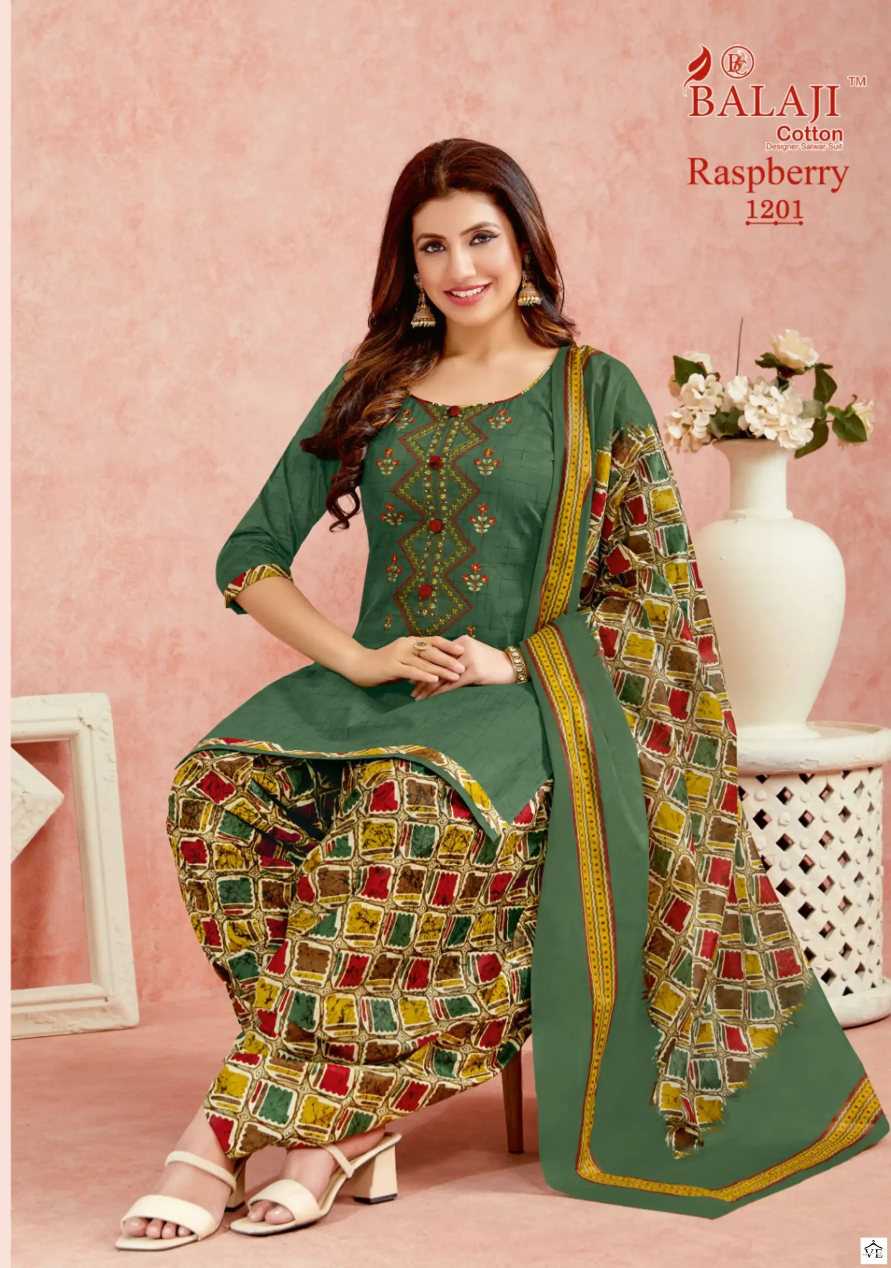 Balaji Raspberry Vol 12 Cotton Wholesale Salwar Suits Catalog — Wholesale Salwar Suits, MPA wholesale from Surat - Gallery Image 2