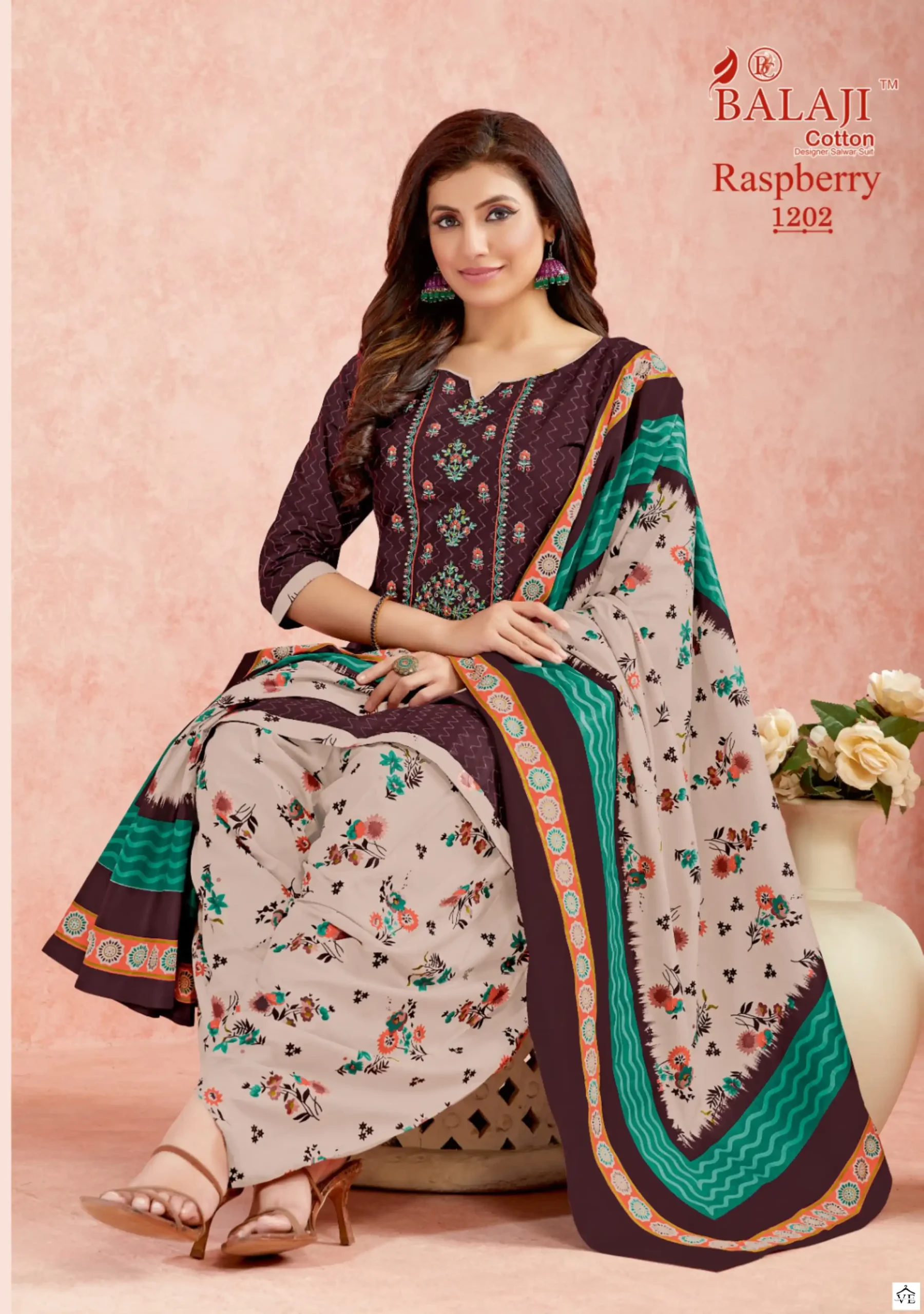 Balaji Raspberry Vol 12 Cotton Wholesale Salwar Suits Catalog — Wholesale Salwar Suits, MPA wholesale from Surat - Gallery Image 3