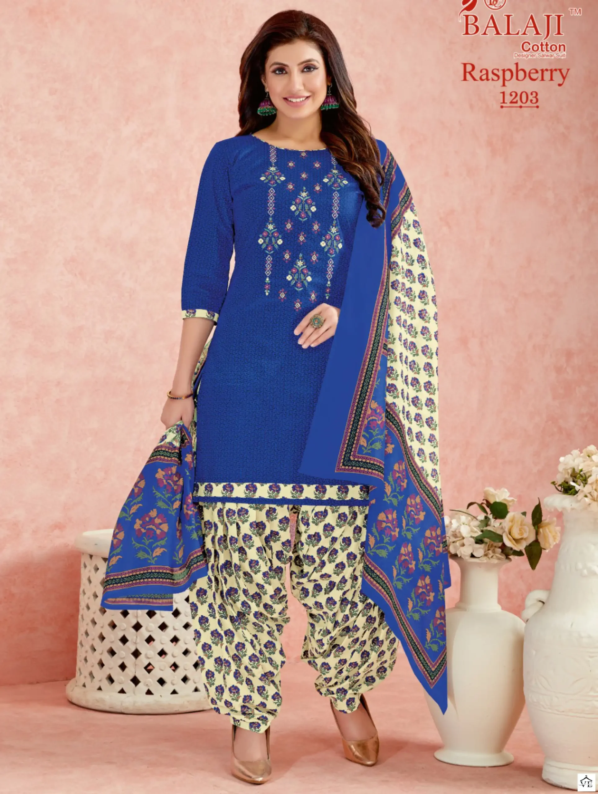 Balaji Raspberry Vol 12 Cotton Wholesale Salwar Suits Catalog — Wholesale Salwar Suits, MPA wholesale from Surat — view 1