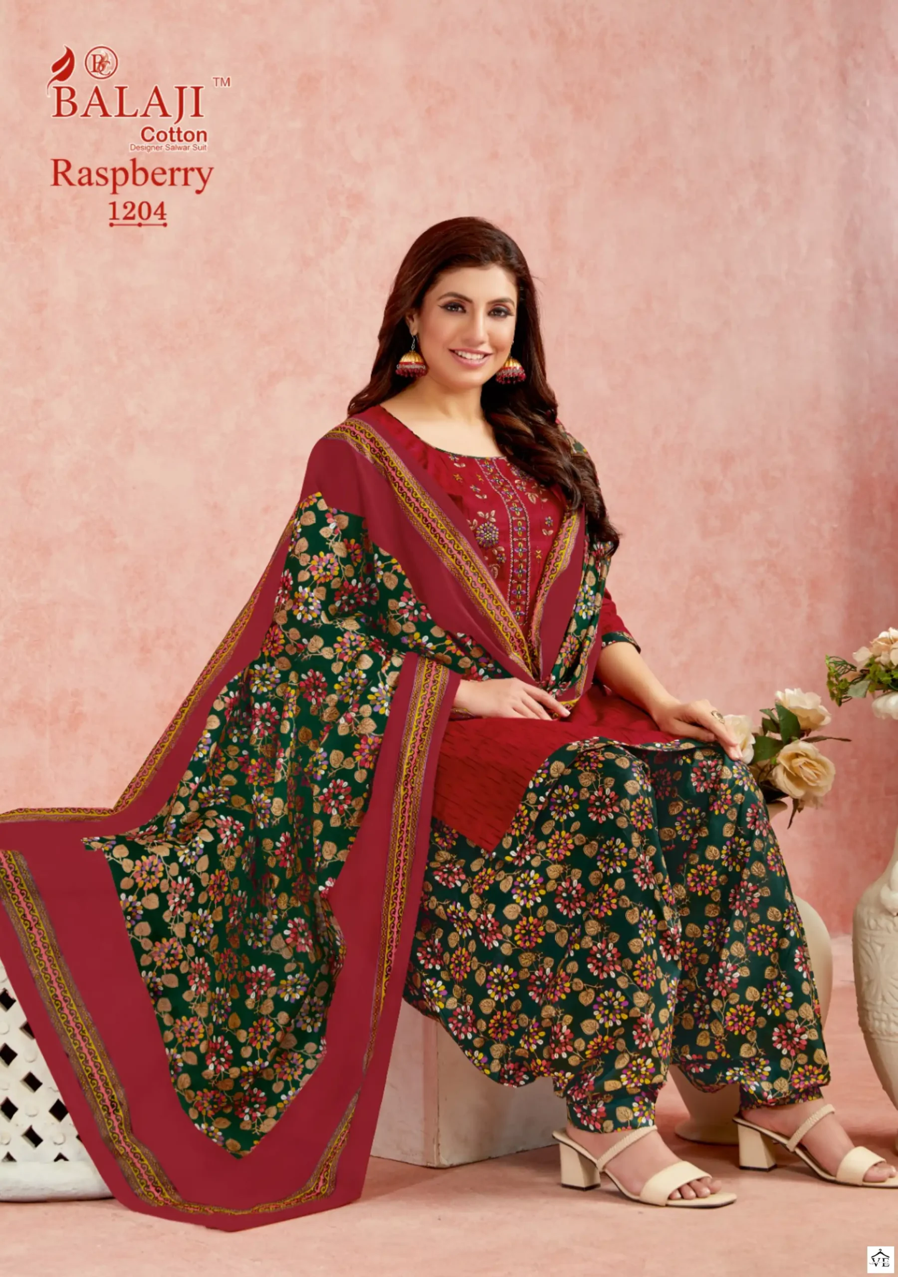 Balaji Raspberry Vol 12 Cotton Wholesale Salwar Suits Catalog — Wholesale Salwar Suits, MPA wholesale from Surat - Gallery Image 4