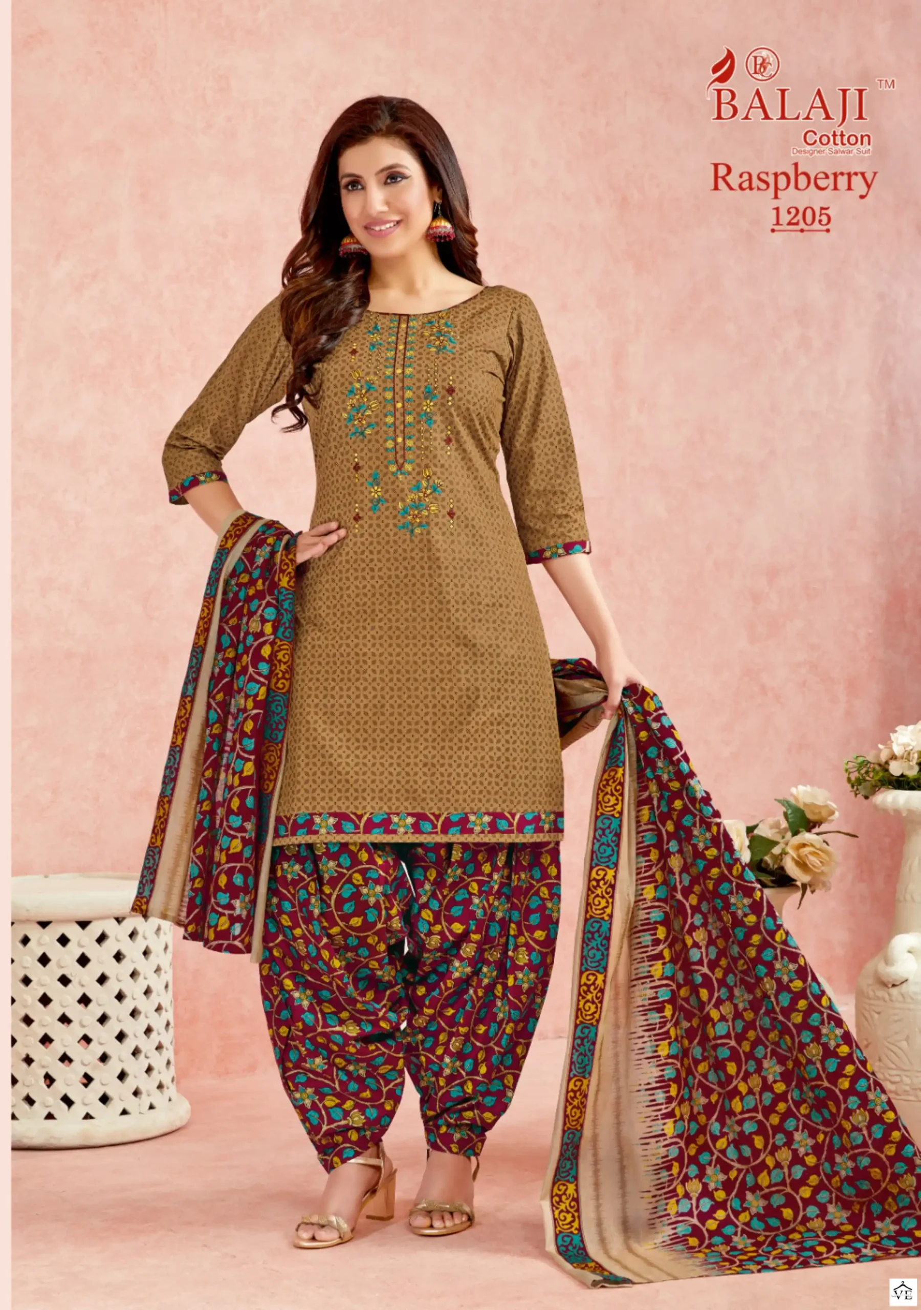 Balaji Raspberry Vol 12 Cotton Wholesale Salwar Suits Catalog — Wholesale Salwar Suits, MPA wholesale from Surat - Gallery Image 5