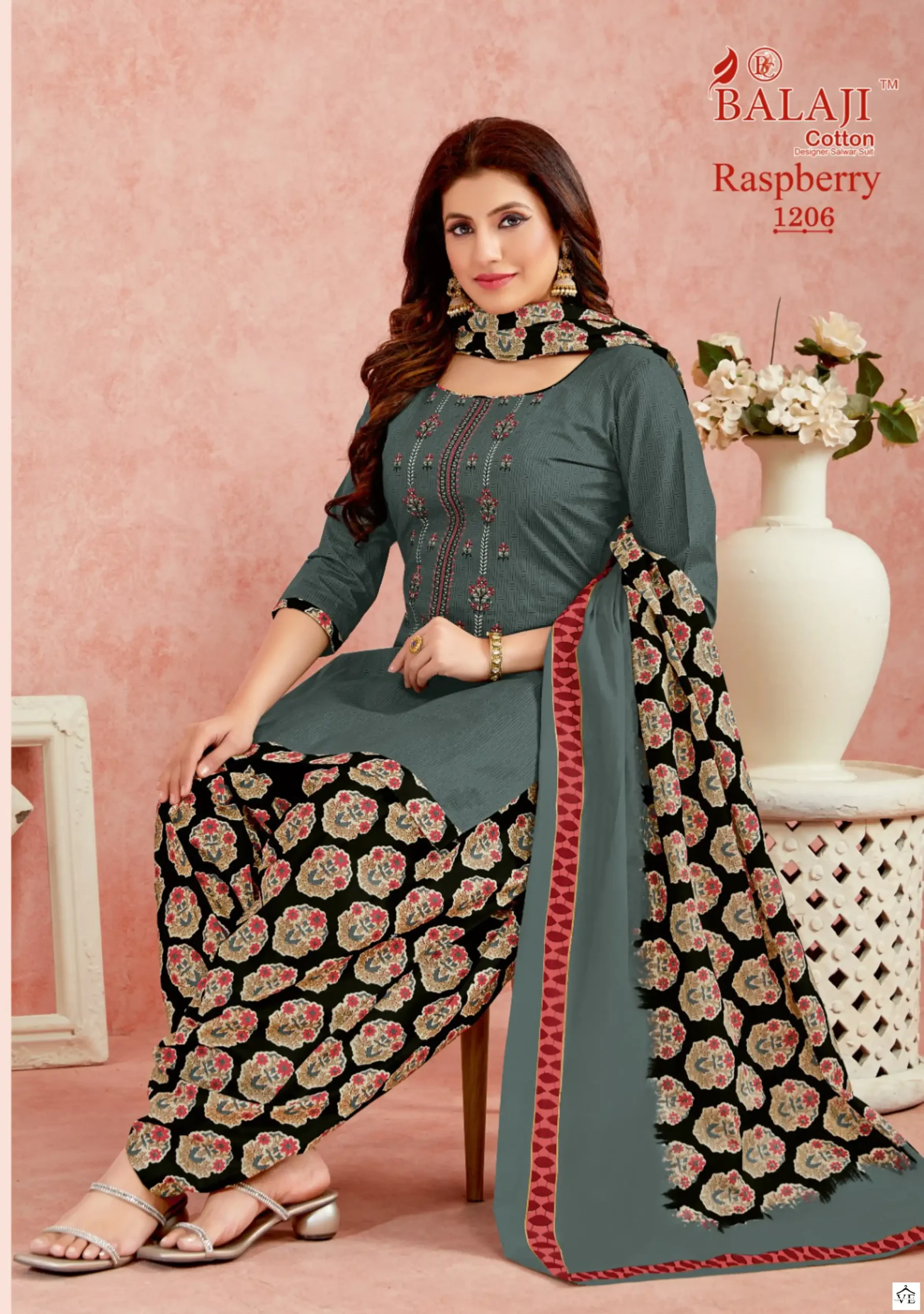 Balaji Raspberry Vol 12 Cotton Wholesale Salwar Suits Catalog — Wholesale Salwar Suits, MPA wholesale from Surat - Gallery Image 6