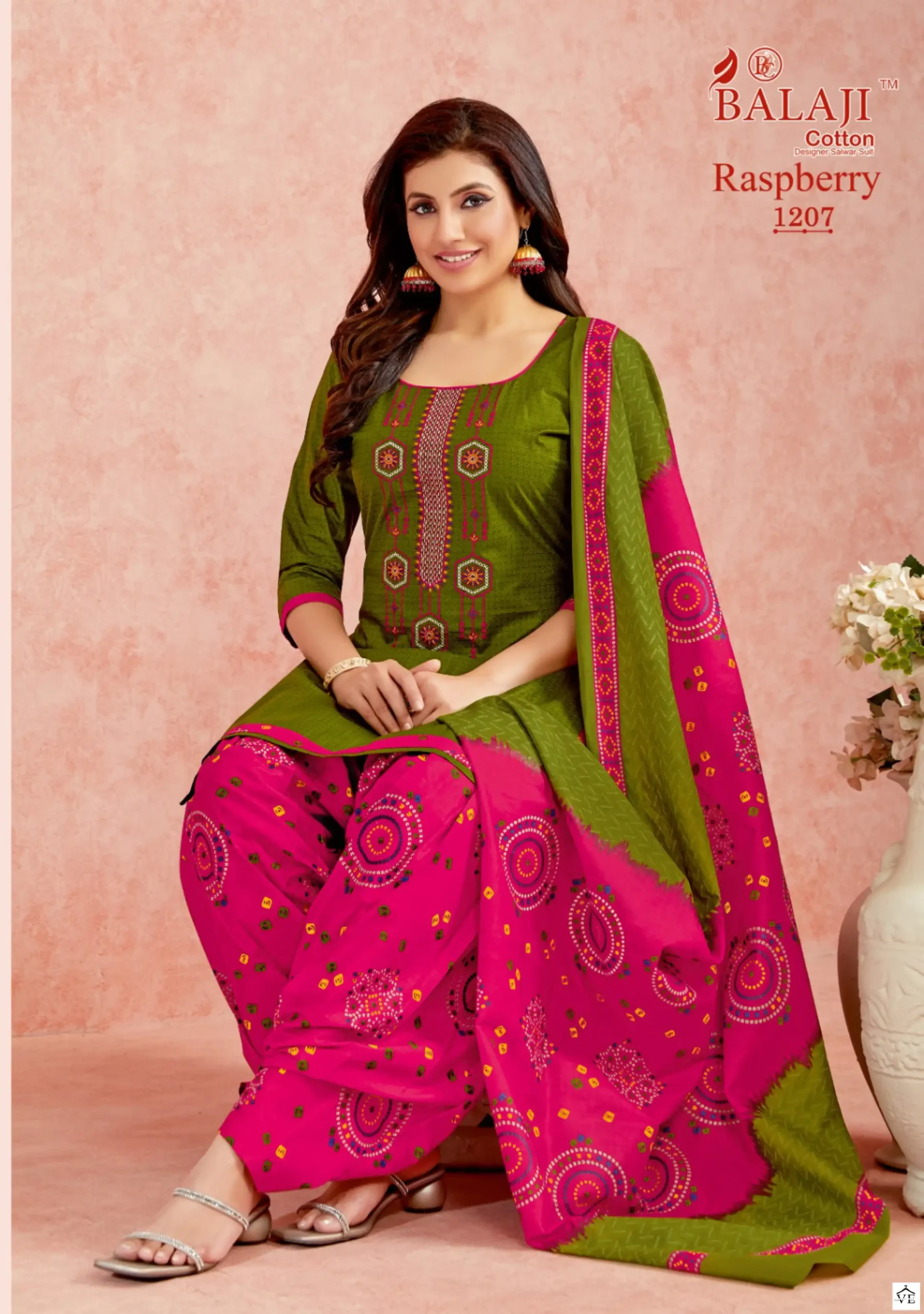 Balaji Raspberry Vol 12 Cotton Wholesale Salwar Suits Catalog — Wholesale Salwar Suits, MPA wholesale from Surat - Gallery Image 7
