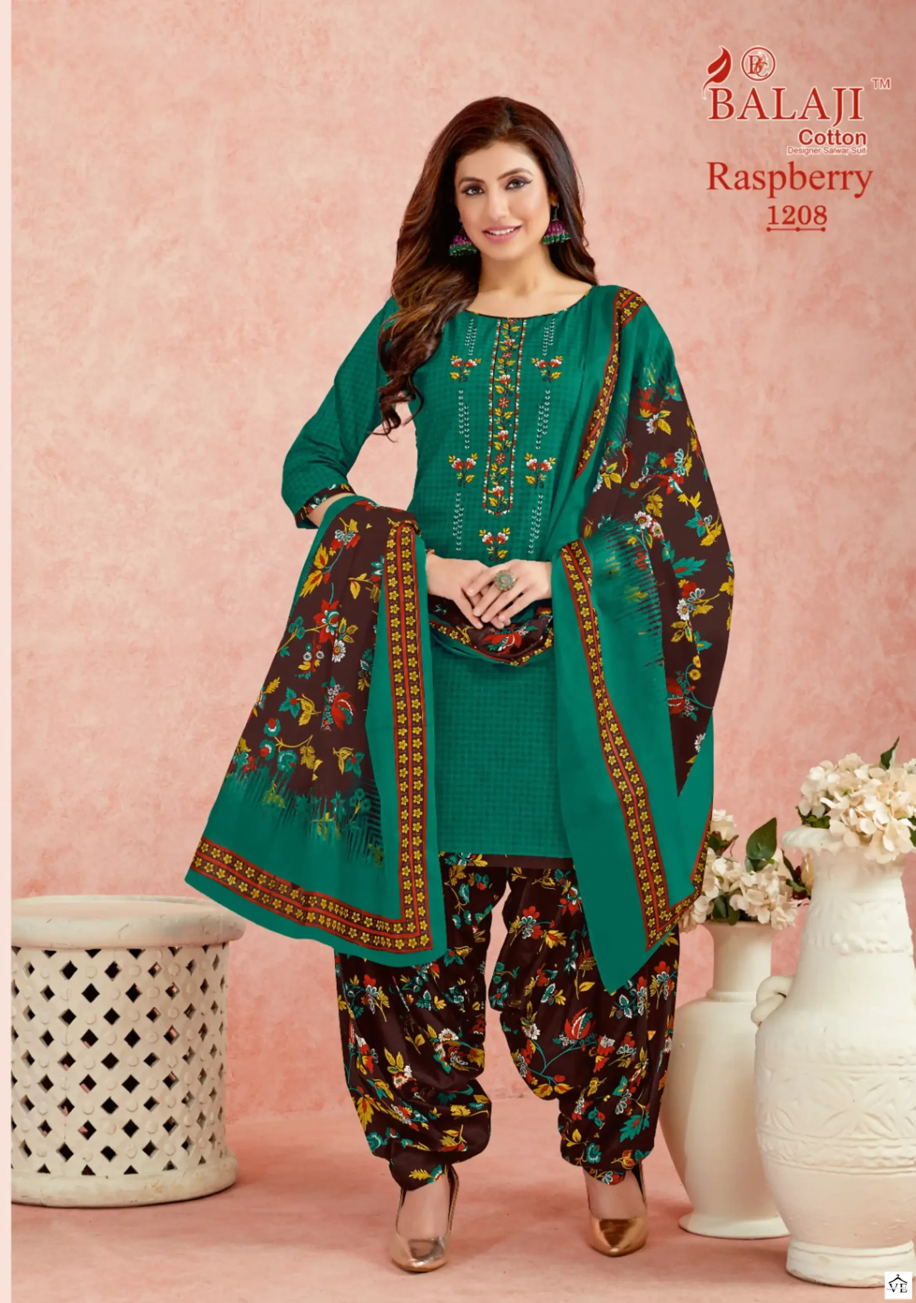 Balaji Raspberry Vol 12 Cotton Wholesale Salwar Suits Catalog — Wholesale Salwar Suits, MPA wholesale from Surat - Gallery Image 8