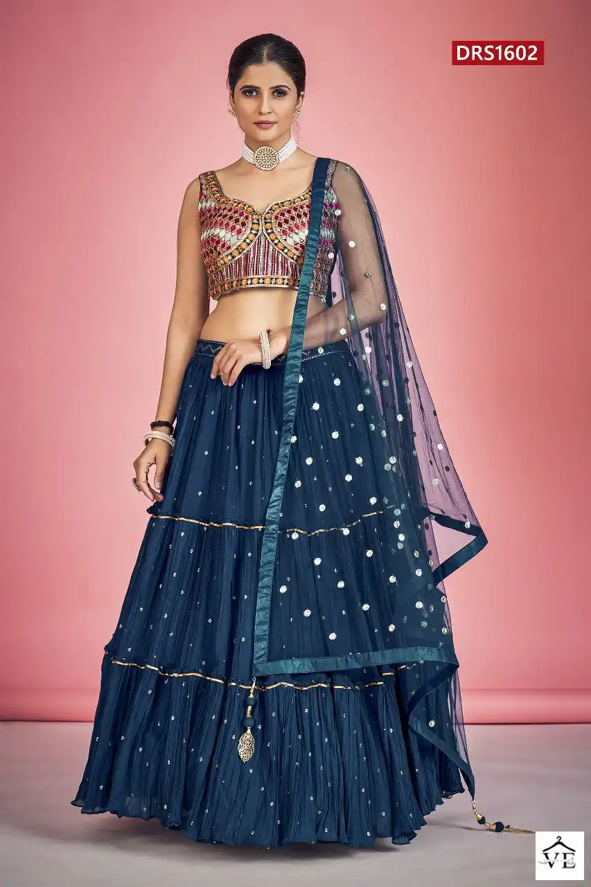 Vardan Ethnic Regina Georgette Wholesale Lehenga Catalog — Wholesale Lehenga, MPA wholesale from Surat - Gallery Image 3