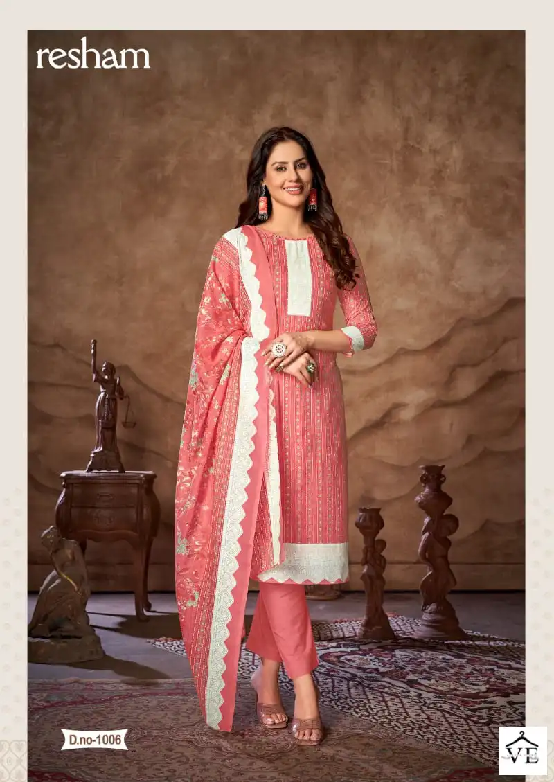 Skt Suits Resham Cotton Wholesale Salwar Suit Catalog — Wholesale Salwar Suits, MPA wholesale from Surat - Gallery Image 3