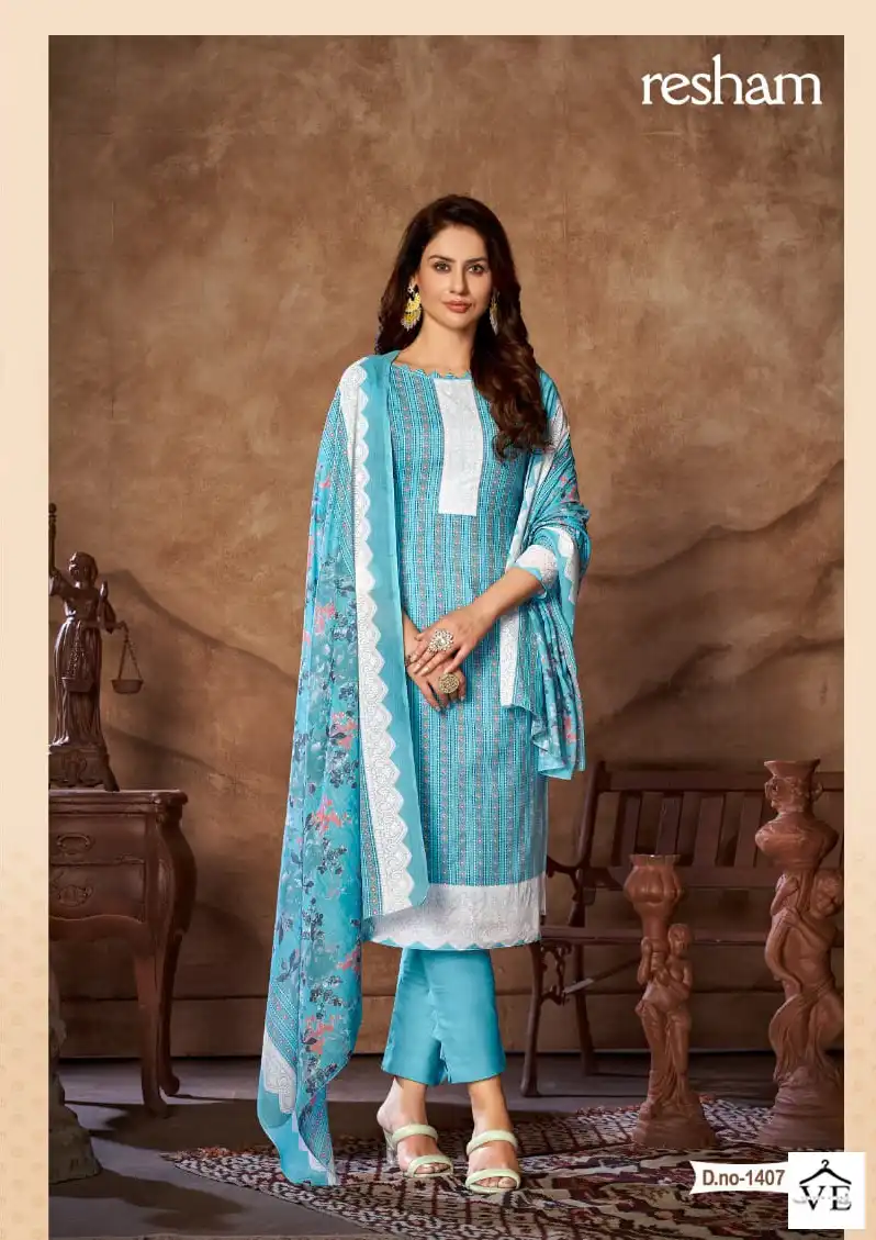 Skt Suits Resham Cotton Wholesale Salwar Suit Catalog — Wholesale Salwar Suits, MPA wholesale from Surat - Gallery Image 4