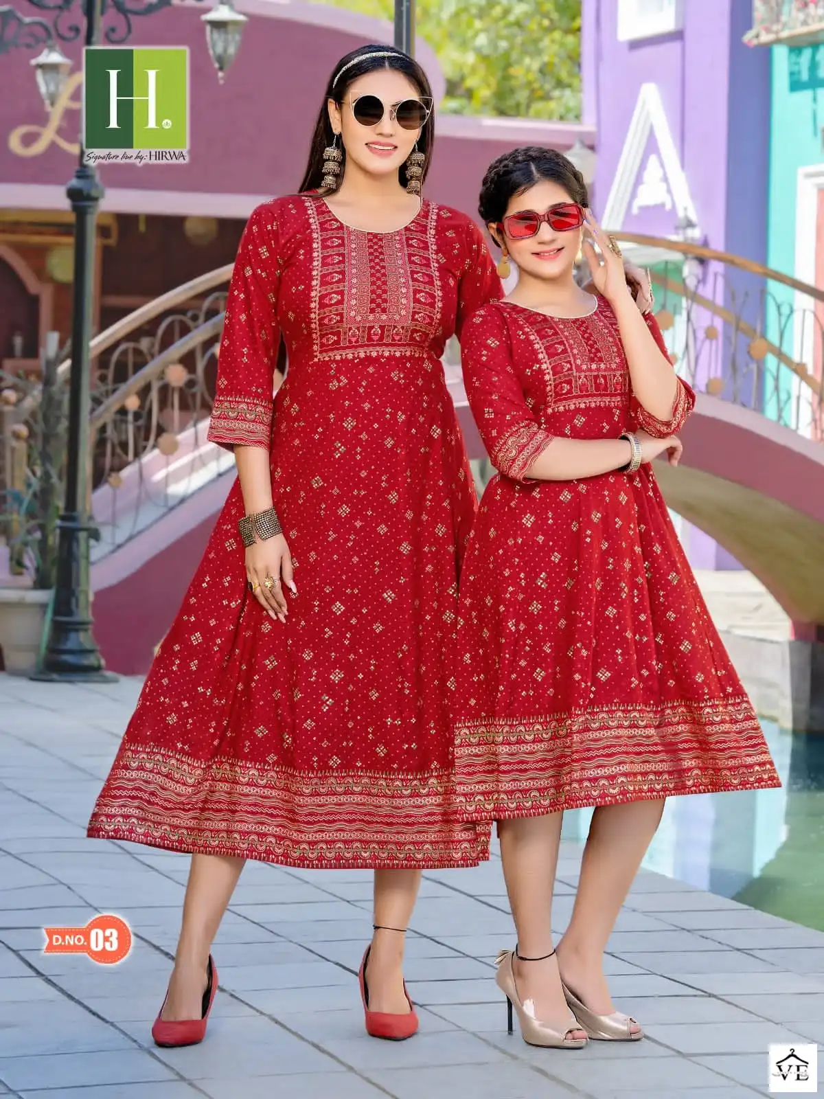 Hirwa Ridhi Shidhi Heavy Rayon Wholesale Long Kurtis Catalog — Wholesale Kurtis, MPA wholesale from Surat - Gallery Image 2