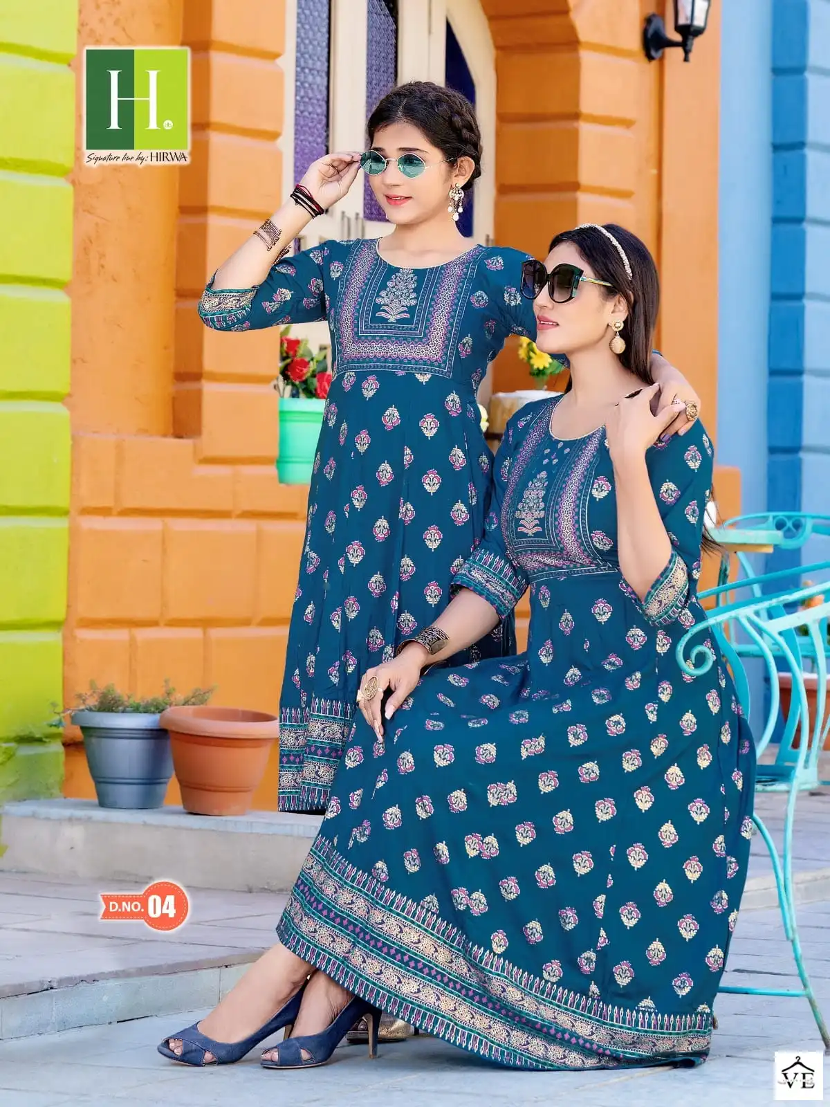 Hirwa Ridhi Shidhi Heavy Rayon Wholesale Long Kurtis Catalog — Wholesale Kurtis, MPA wholesale from Surat - Gallery Image 4